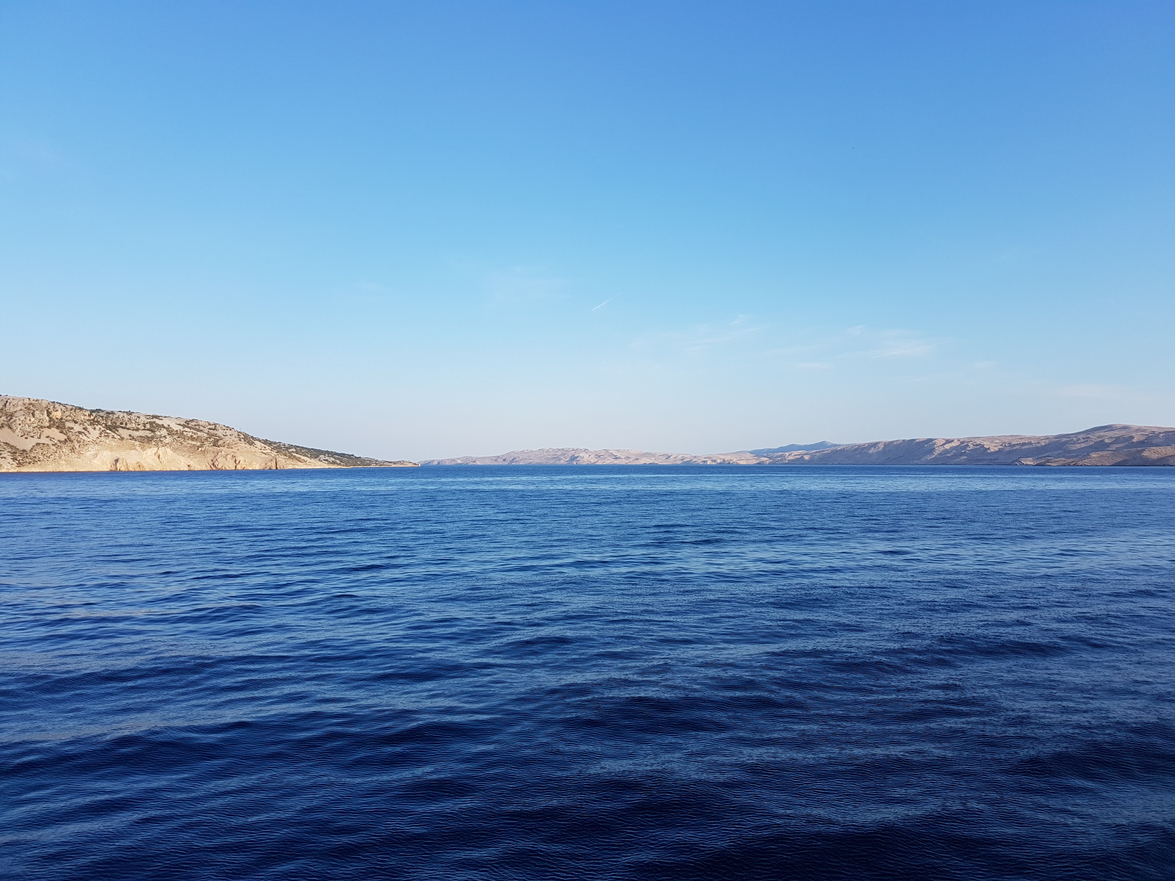 sky, Mediterranean, clear sky, non-urban scene, 4K, no people, water, blue, sea, mountain, mountain range, Croatia, scenics - nature, idyllic, waterfront, HD Wallpaper