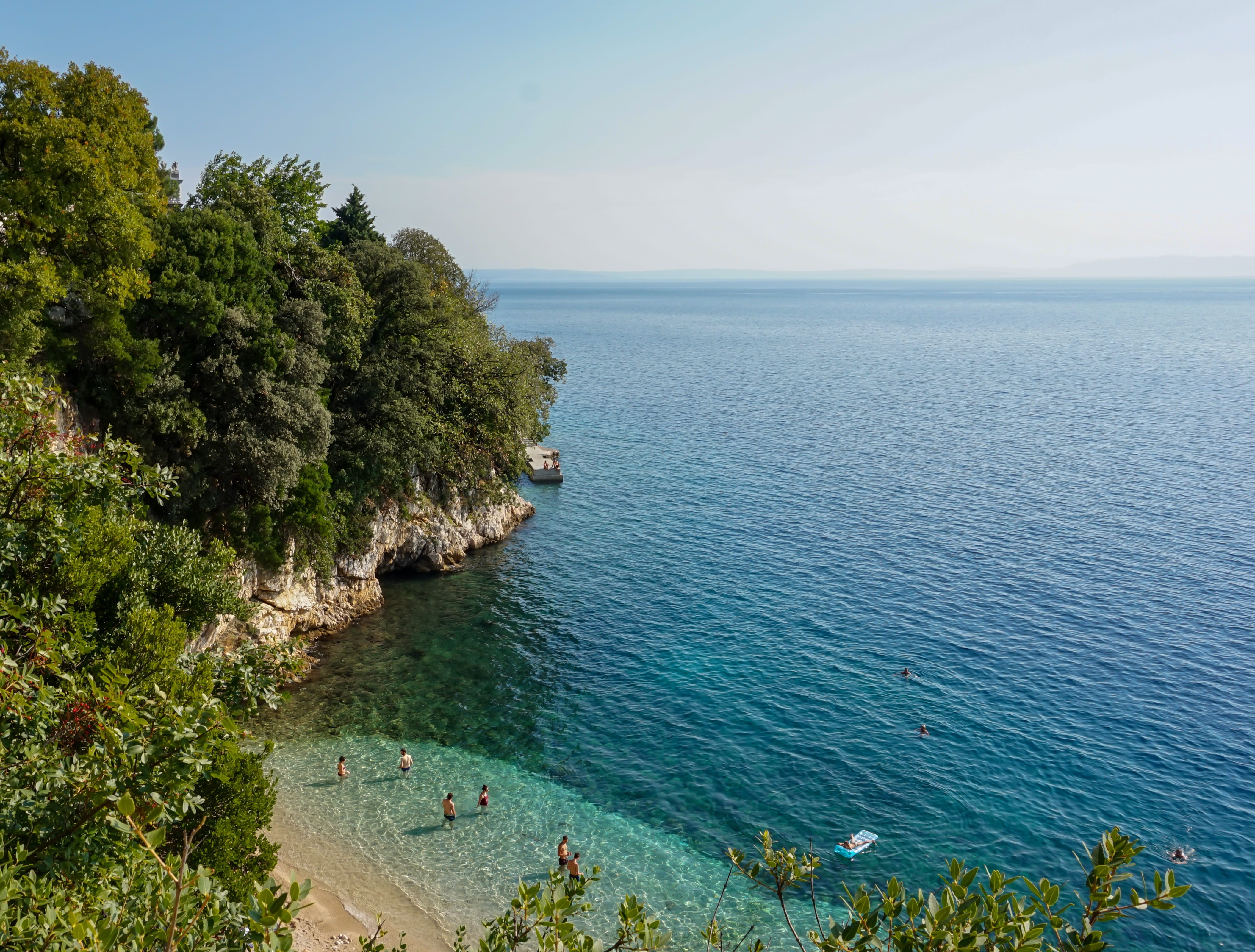 idyllic, tree, horizon, 4K, croatia, incidental people, sky, rijeka, sea, outdoors, water, nature, land, tranquil scene, horizon over water, day, scenics - nature, HD Wallpaper