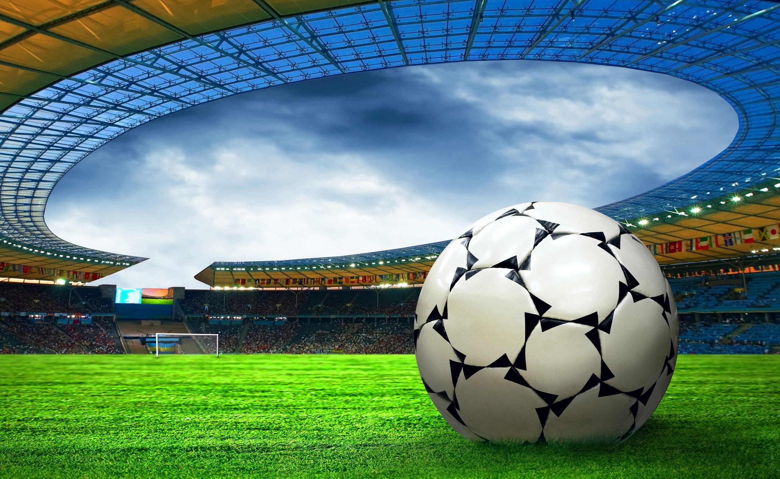 soccer, stadium, fifa, 2K, ball, 2010 fifa world cup south africa, no people, built structure, plant, world, team sport, cloud - sky, green color, Sports, HD Wallpaper