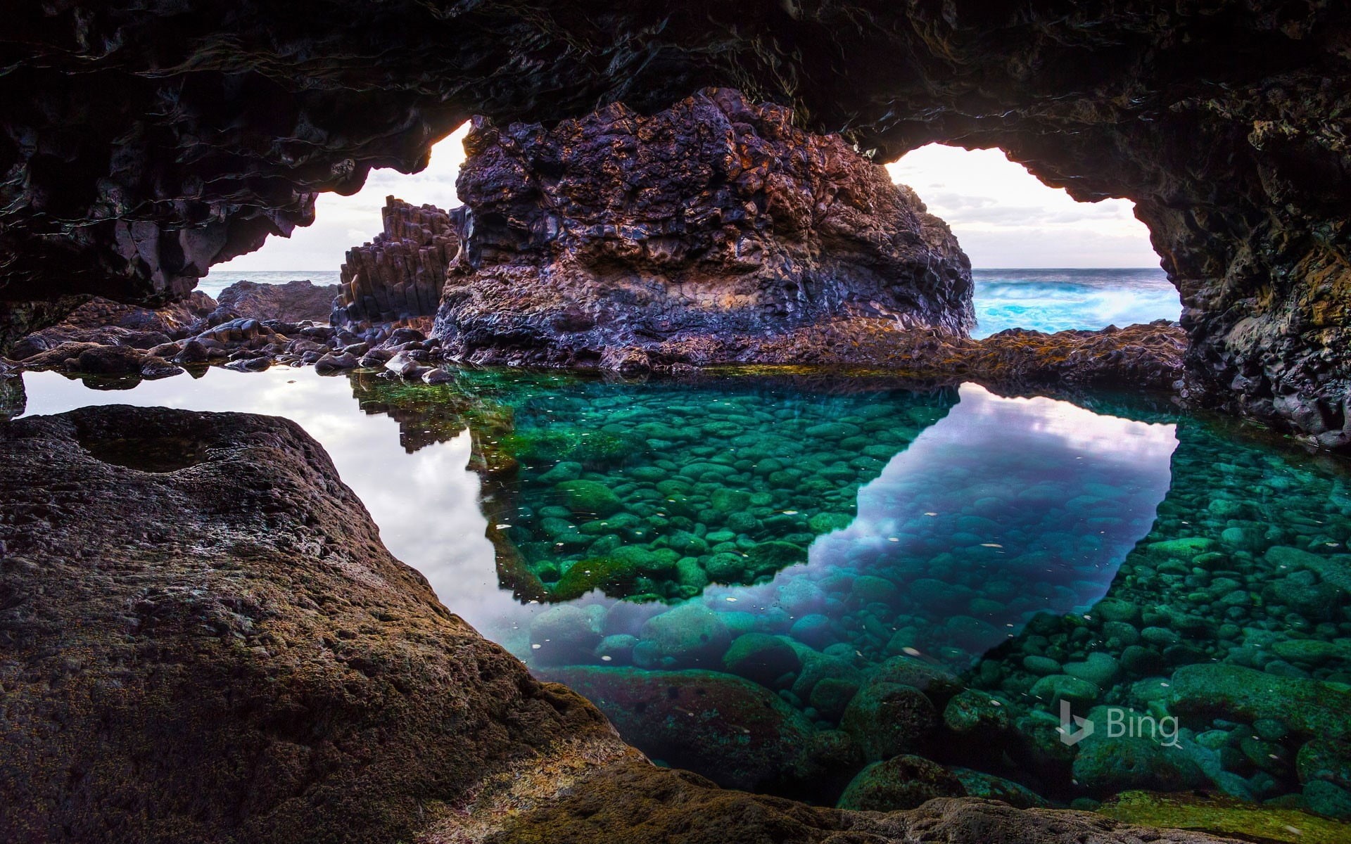 cave, geology, spain, tranquility, scenics - nature, outdoors, rock - object, no people, rock formation, solid, water, turquoise colored, tranquil scene, HD Wallpaper