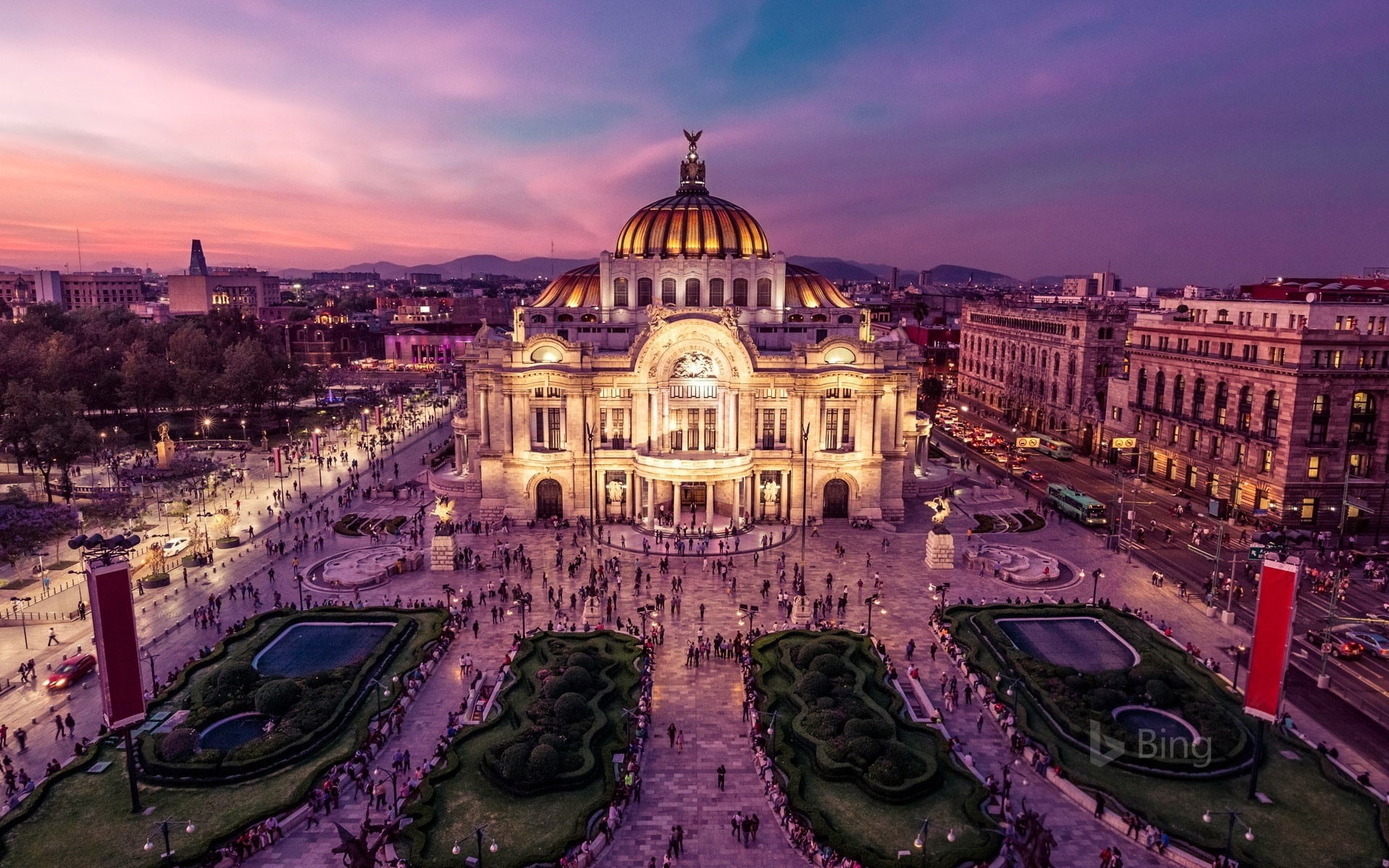 deskt, night, cloud - sky, built structure, arts culture and entertainment, palace, fine, facade, city, bing, architecture, nature, illuminated, building exterior, HD Wallpaper