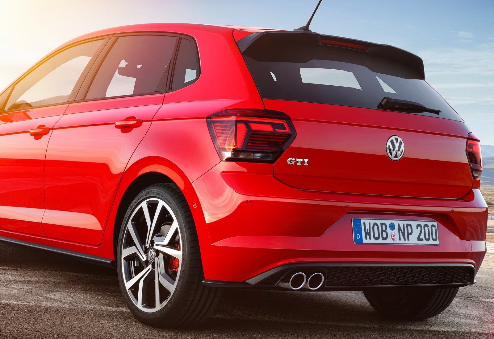 city, street, tire, gti, land vehicle, transportation, no people, day, car, wheel, motor vehicle, cloud - sky, sky, red, road, polo, (2018), sunlight, volkswagen, HD Wallpaper