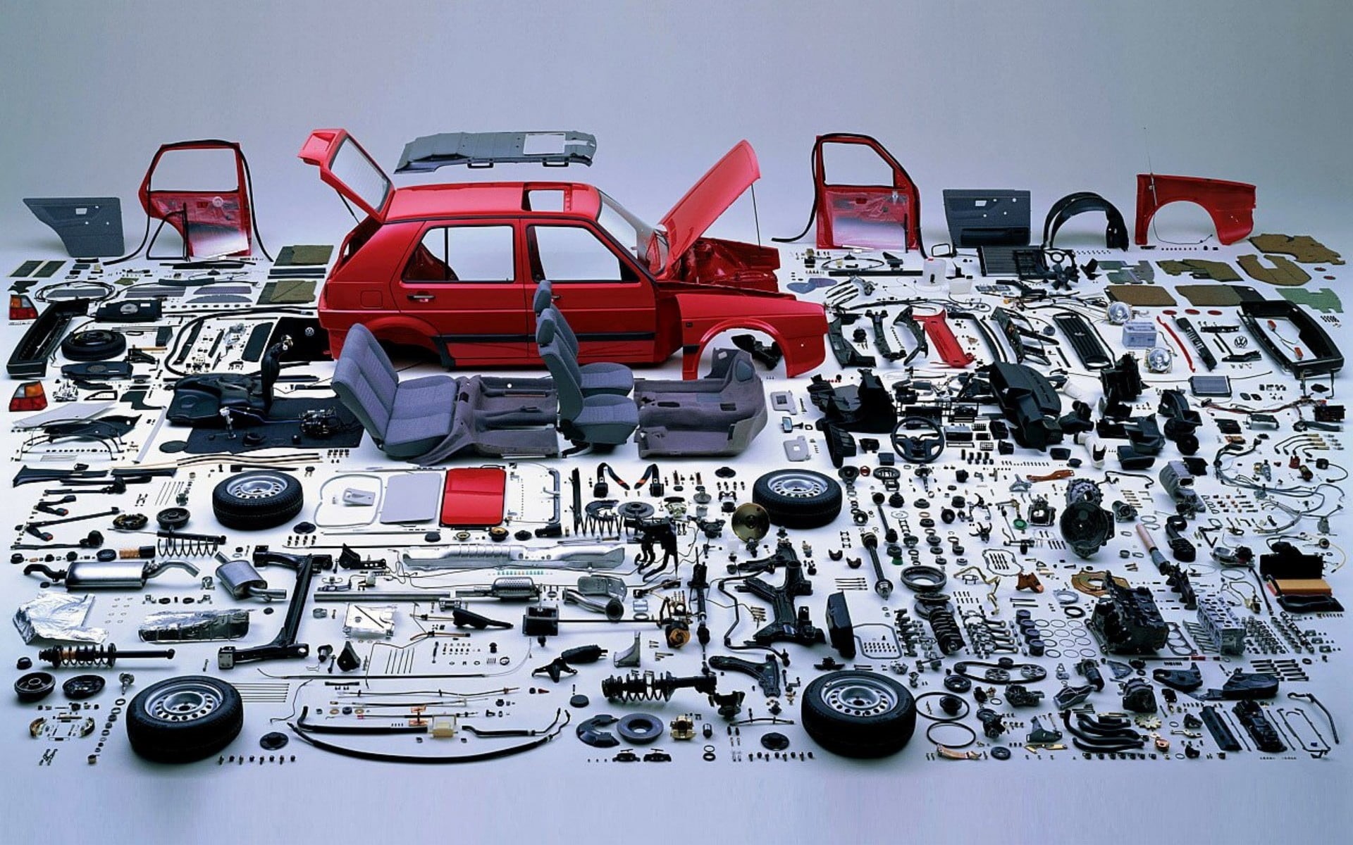 car, machinery, outdoors, order, vehicle part, 1080P, tire, wheel, air vehicle, Golf GTI, equipment, industry, Volkswagen, parts, mode of transportation, HD Wallpaper
