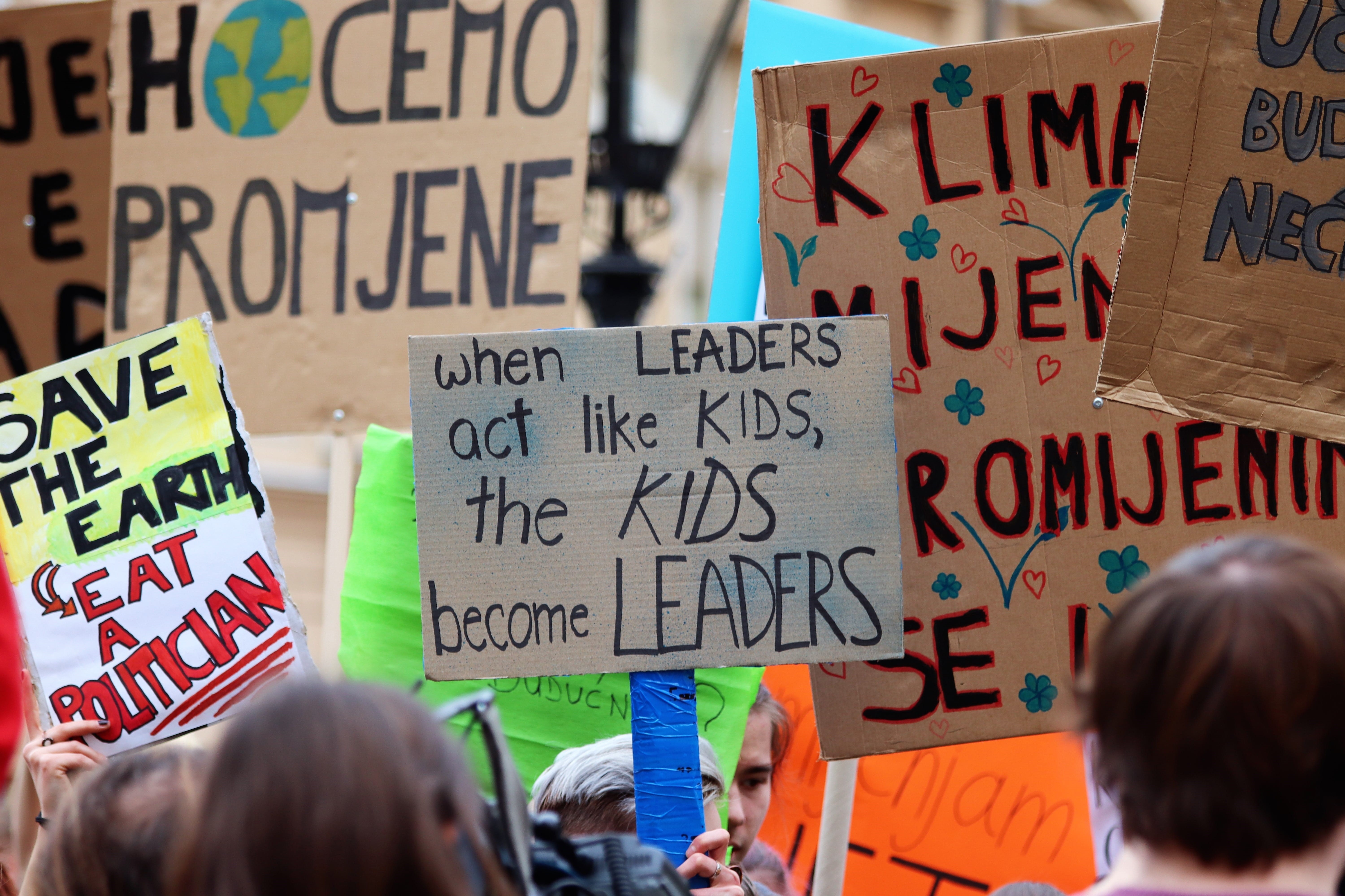 poster, school strike 4 climate, protestor, government, youth for better world, crowd, architecture, democracy, protest, selective focus, men, people, real people, HD Wallpaper