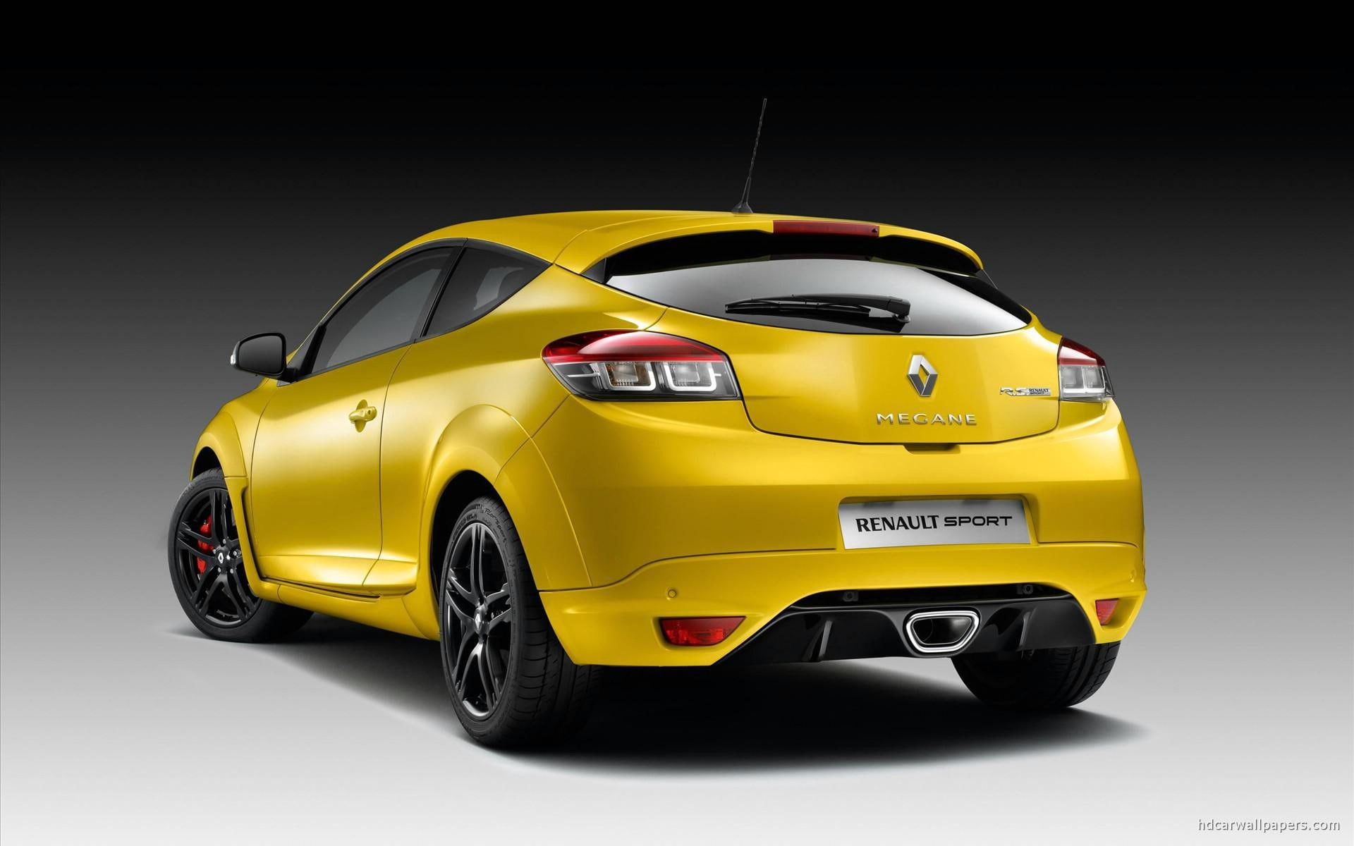 cars, megane, 1080P, sport, coupe, renault, yellow, new, 2010, HD Wallpaper