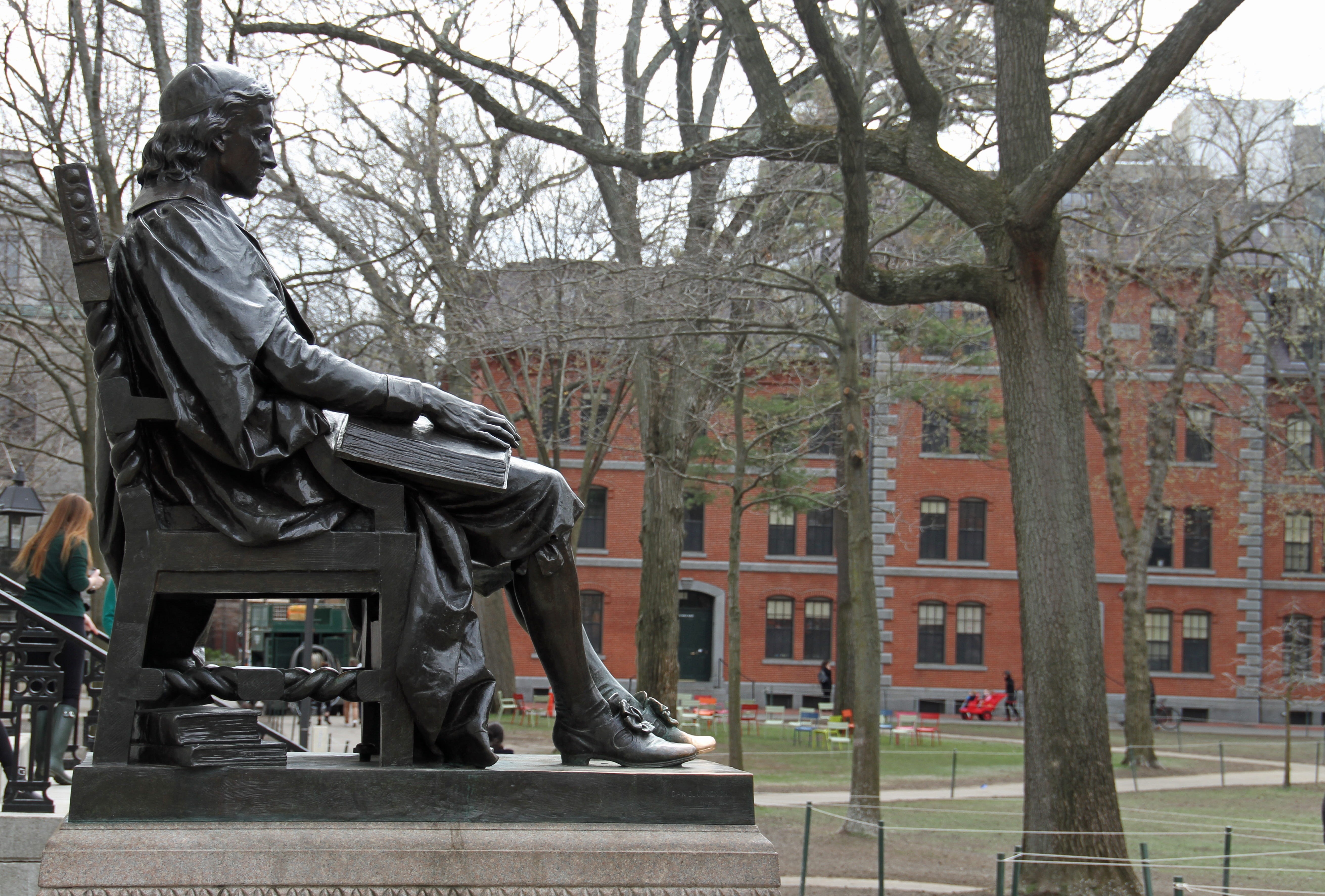 man, human representation, people, built structure, Statue, book, sculpture, male likeness, building exterior, history, nature, bare tree, historic, architecture, HD Wallpaper