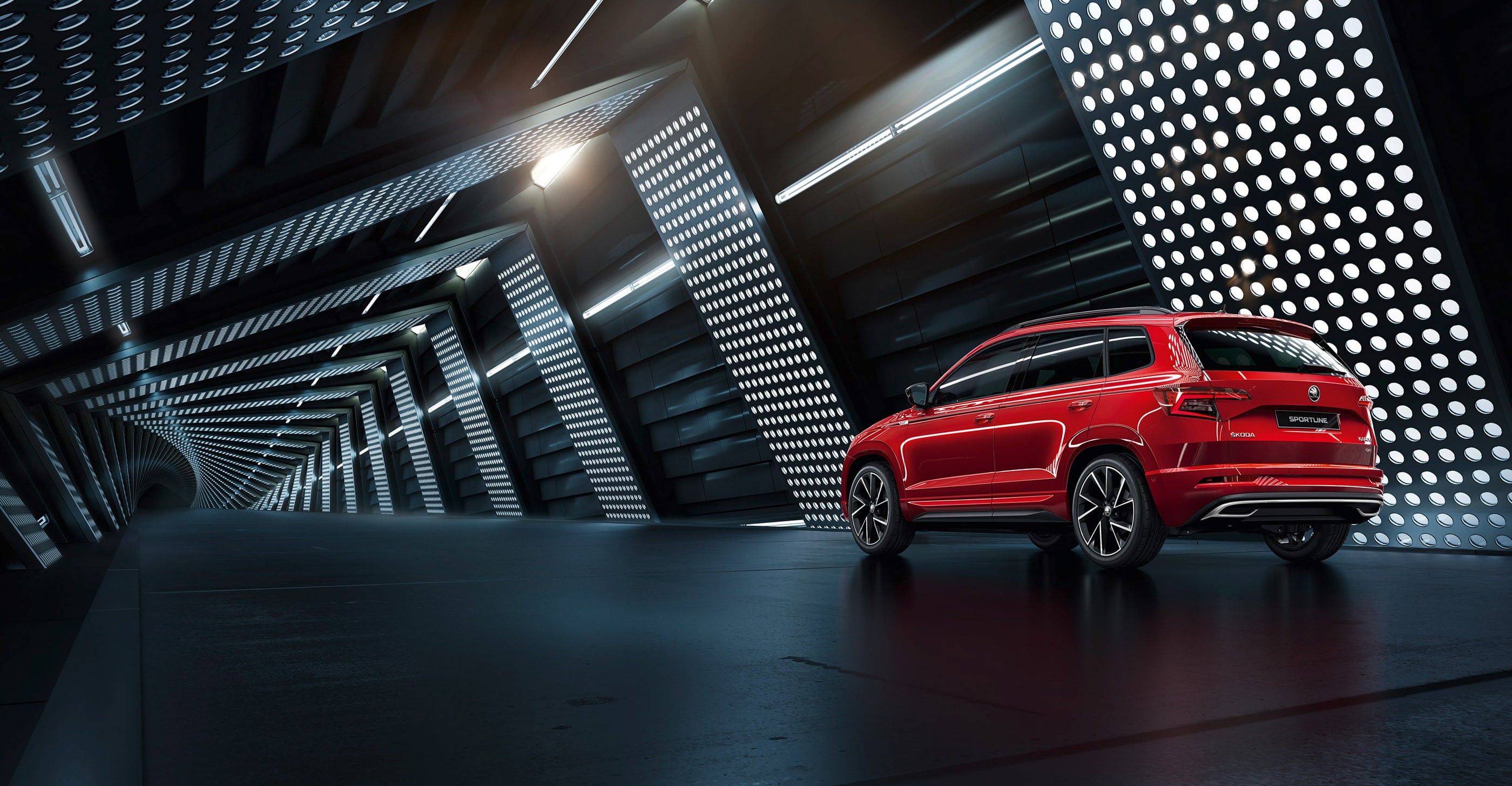 Red Car, Compact Car, Vehicle, Skoda, Škoda Karoq, Car, SUV, Škoda, 2K, HD Wallpaper