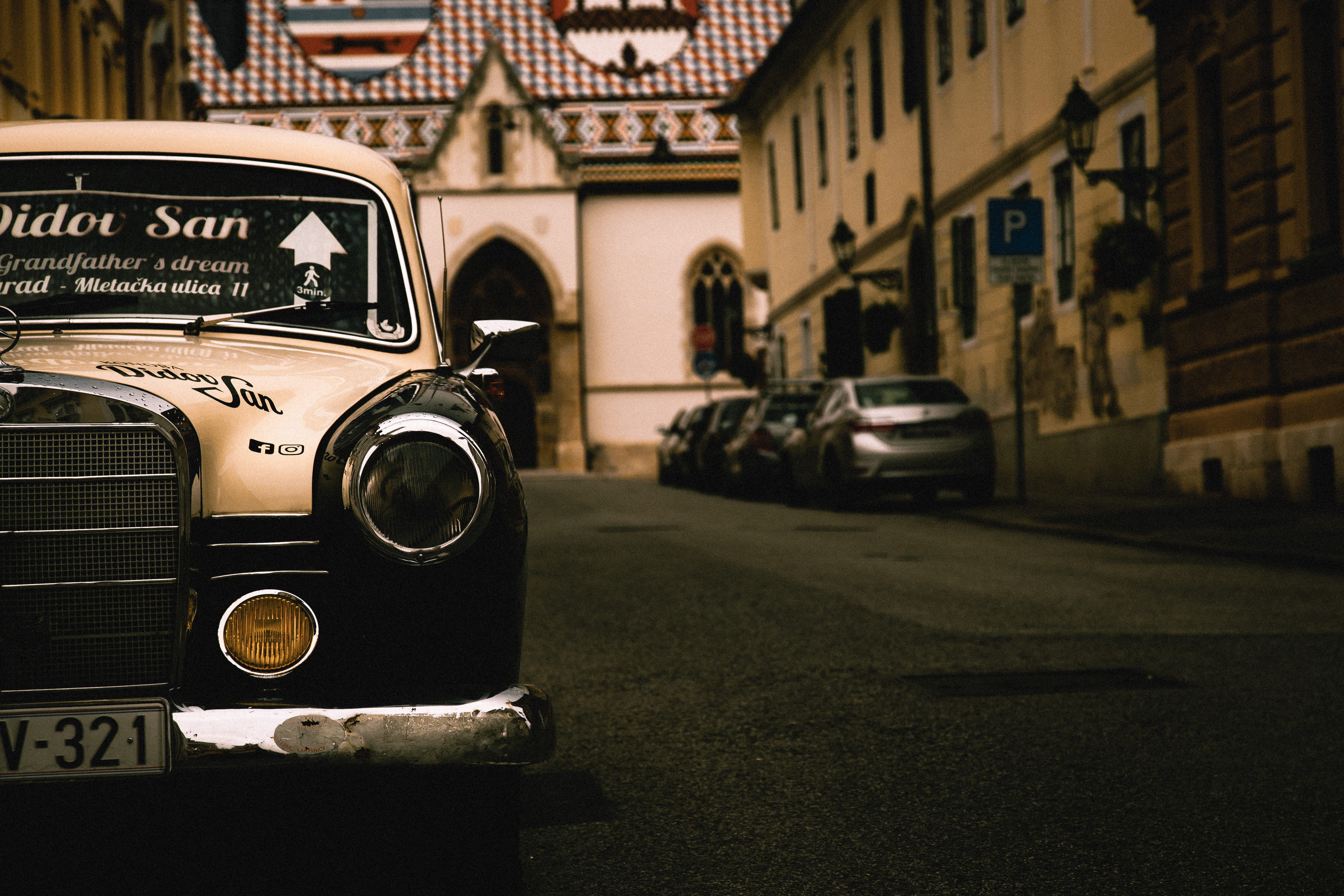 street, mode of transportation, retro styled, race car, windshield, zagreb, car, cab, 5K, architecture, tarmac, vehicle, built structure, no people, land vehicle, HD Wallpaper