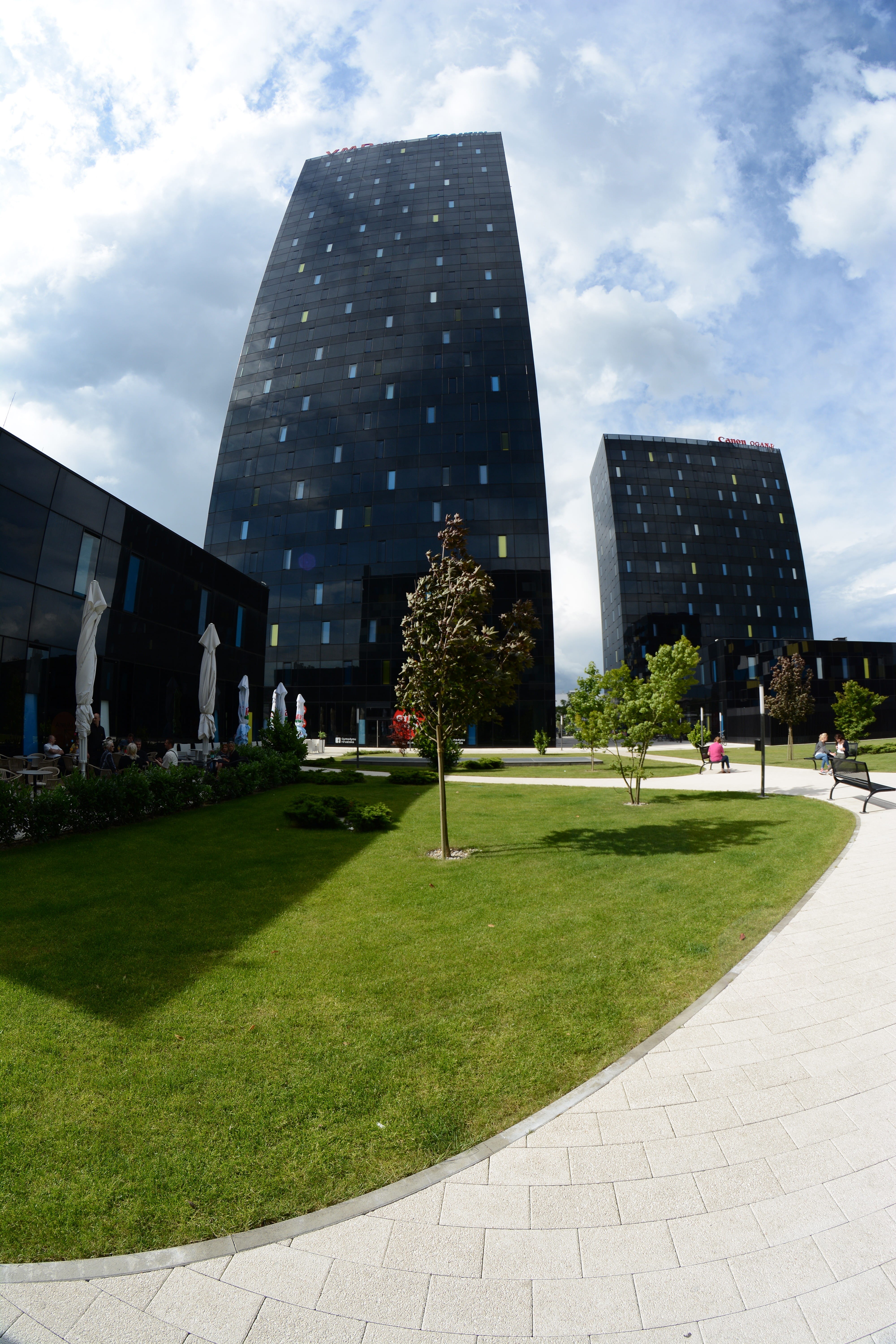 croatia, 5K, city, footpath, office building exterior, nature, park, grass, growth, office, cityscape, outdoors, green color, architecture, building, tree, Phone HD Wallpaper