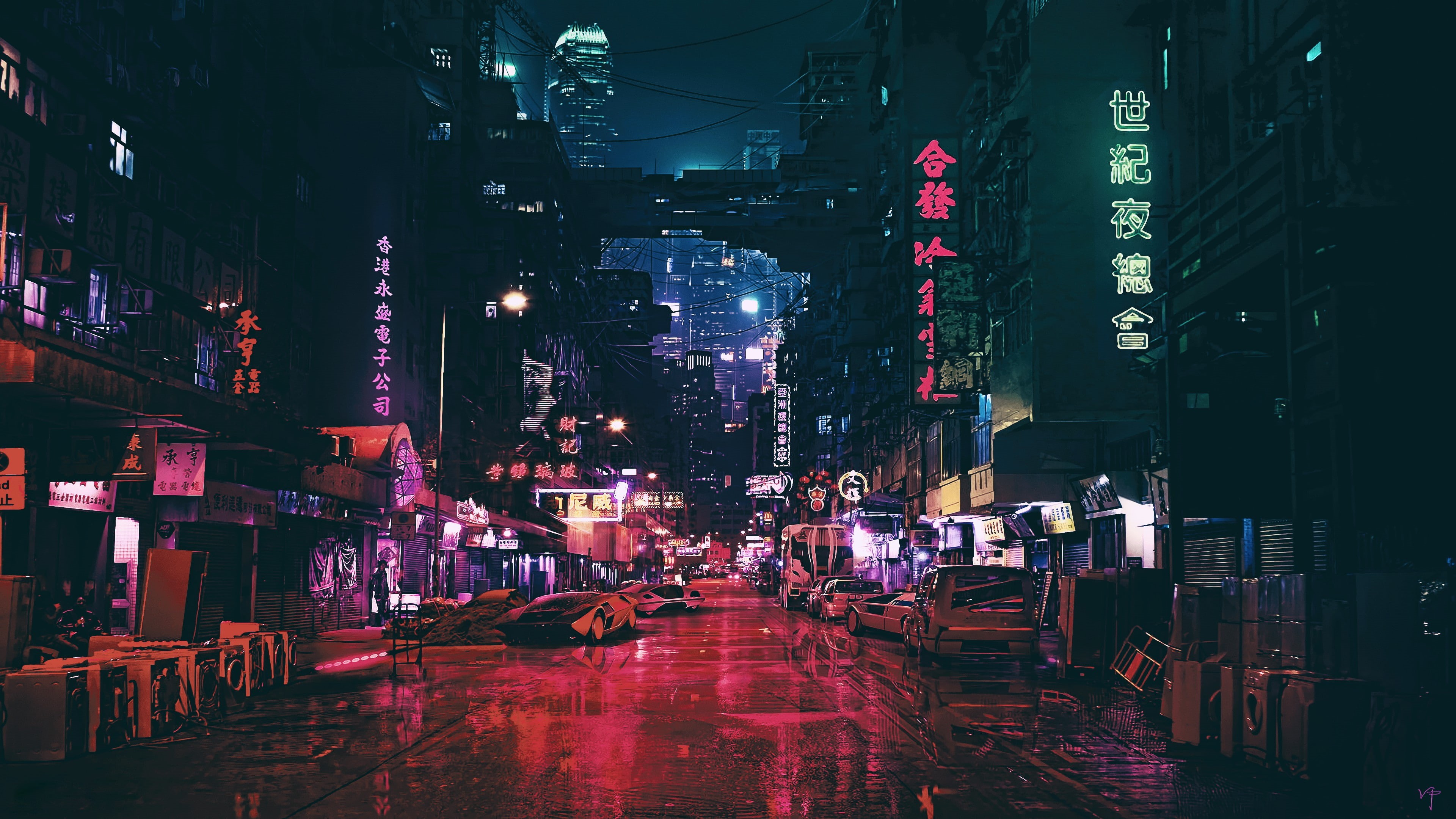 4K, night, futuristic, 4K, future world, HD Wallpaper