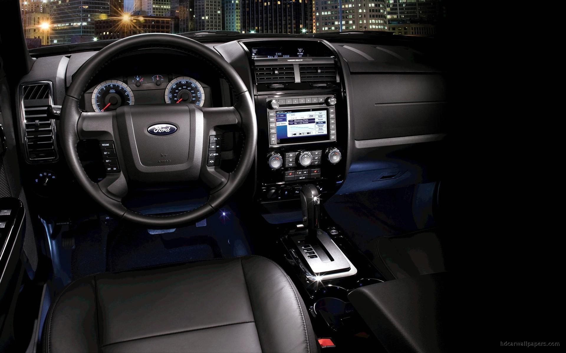 cars, 1080P, 2010, dashboard, interior, black, escape, ford, HD Wallpaper