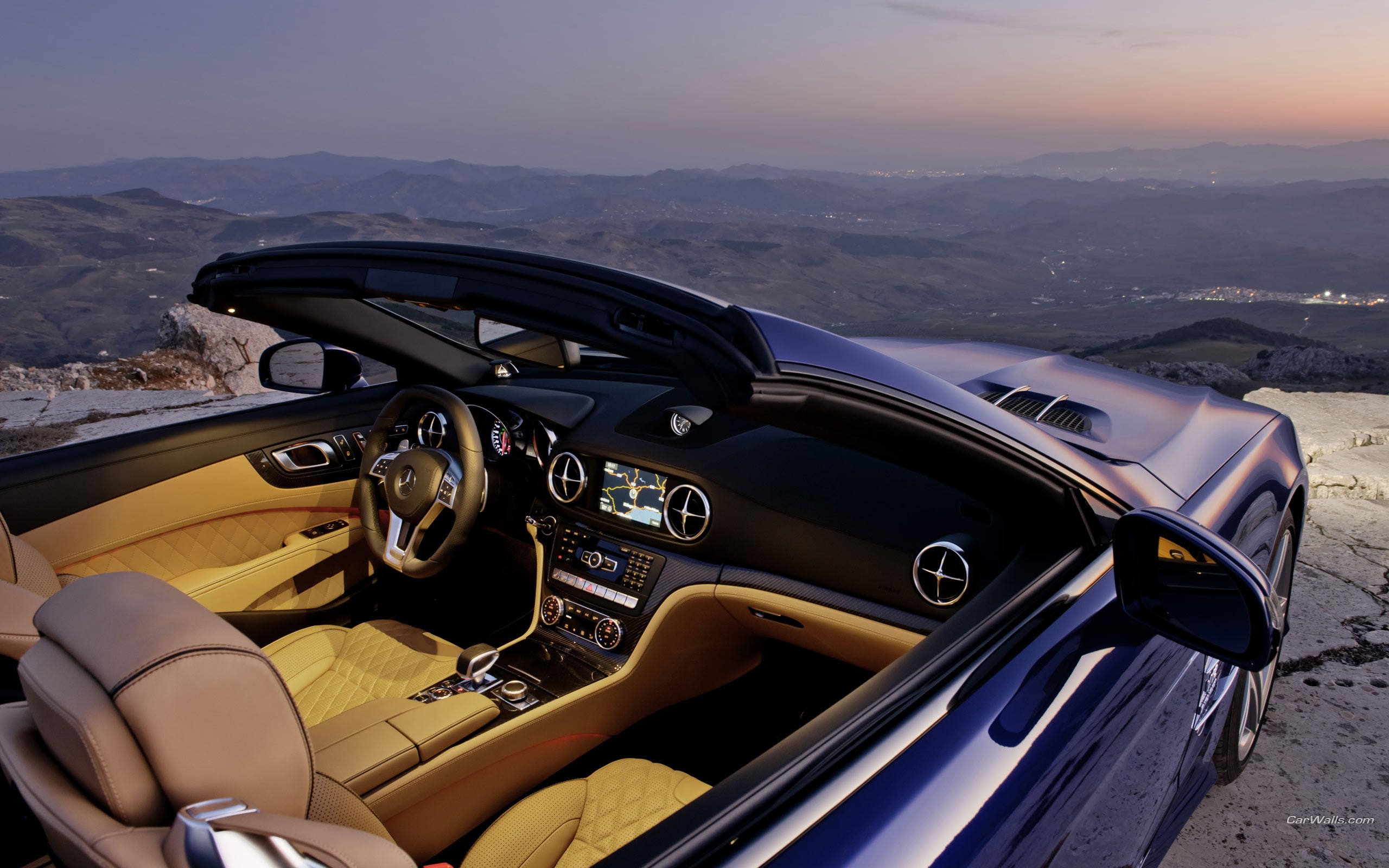 mercedes, cars, amg, 2K, interior, convertible, blue, hd, HD Wallpaper