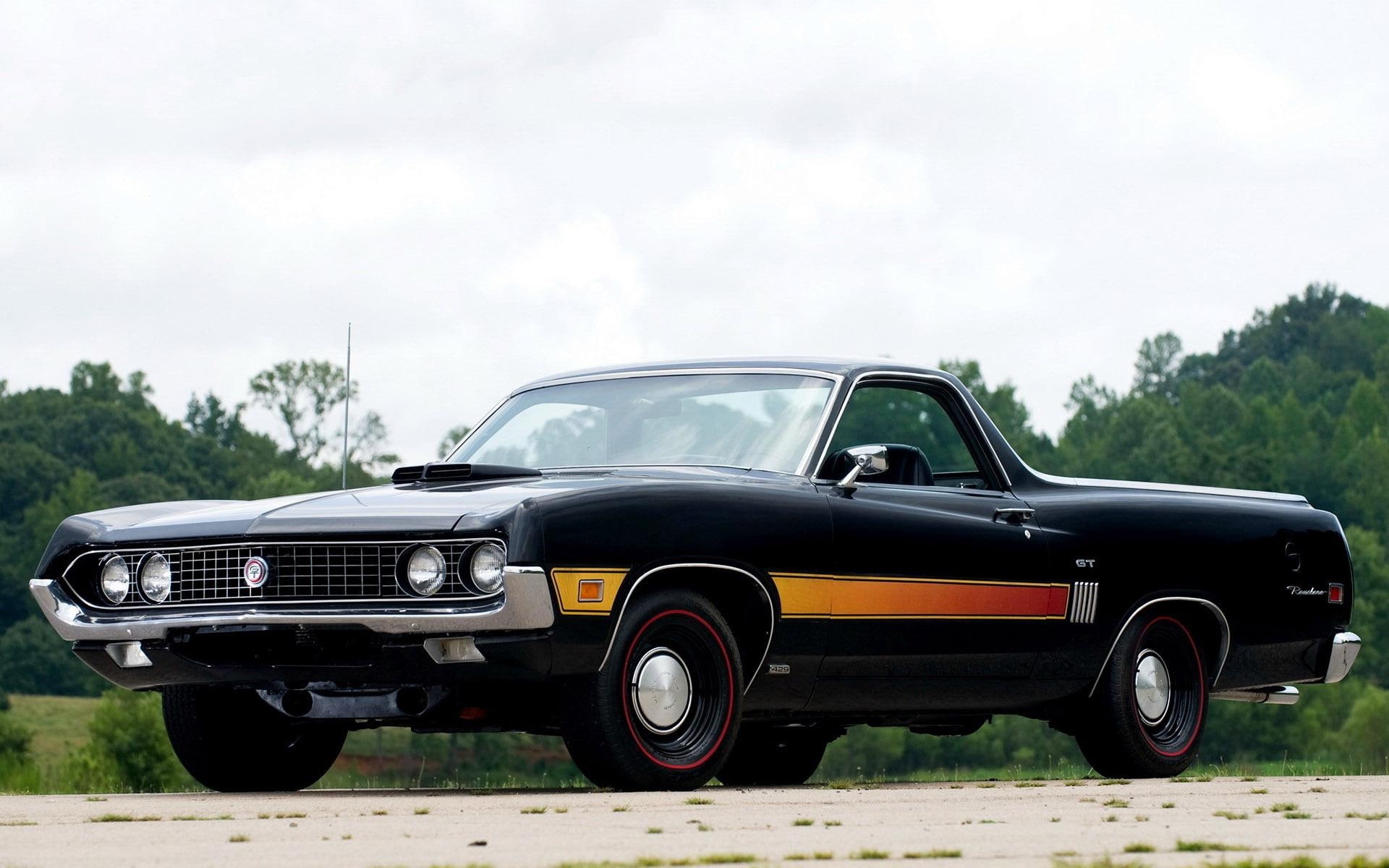 cars, ford, ford ranchero, car, black, classic, ranchero, 1080P, 1920x1200, HD Wallpaper