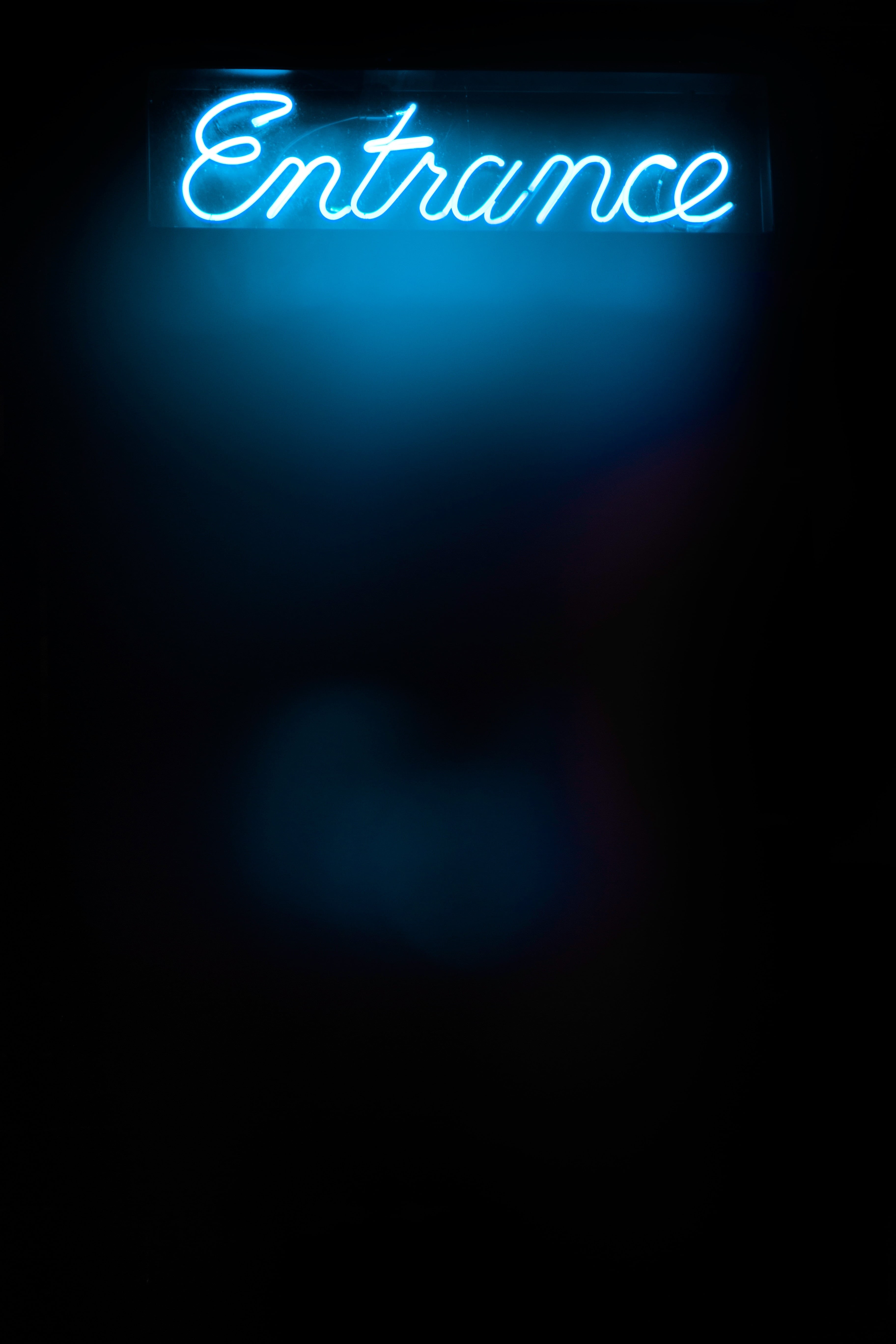 western script, blue, nightlife, entrance, dark blue, neon Color, light, single word, neon colored, dark, copy space, electric lamp, night, black background, Phone HD Wallpaper