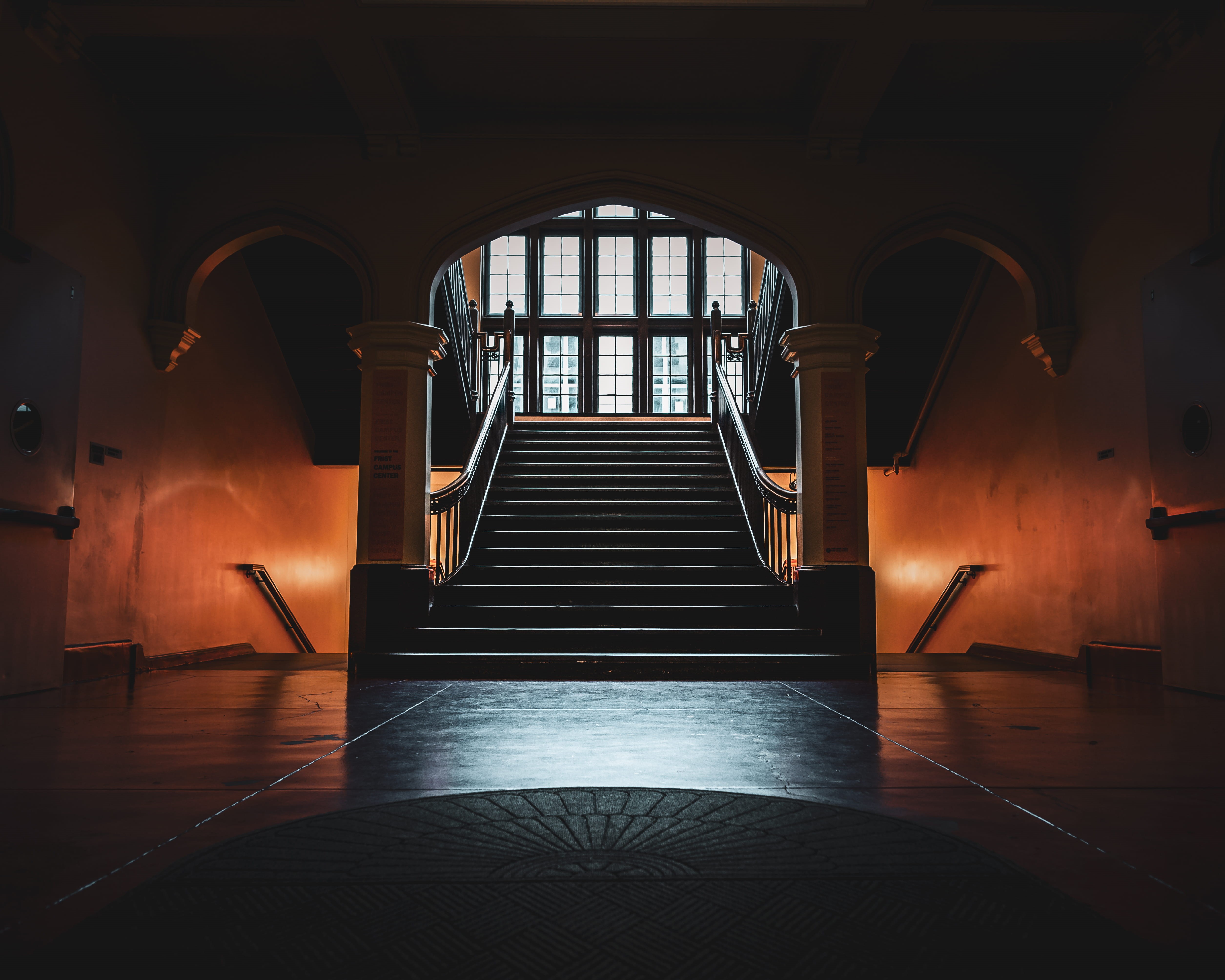 built structure, the way forward, ceiling, floor, corridor, metal, empty, indoors, direction, arches, windows, place of worship, spirituality, window, flooring, HD Wallpaper