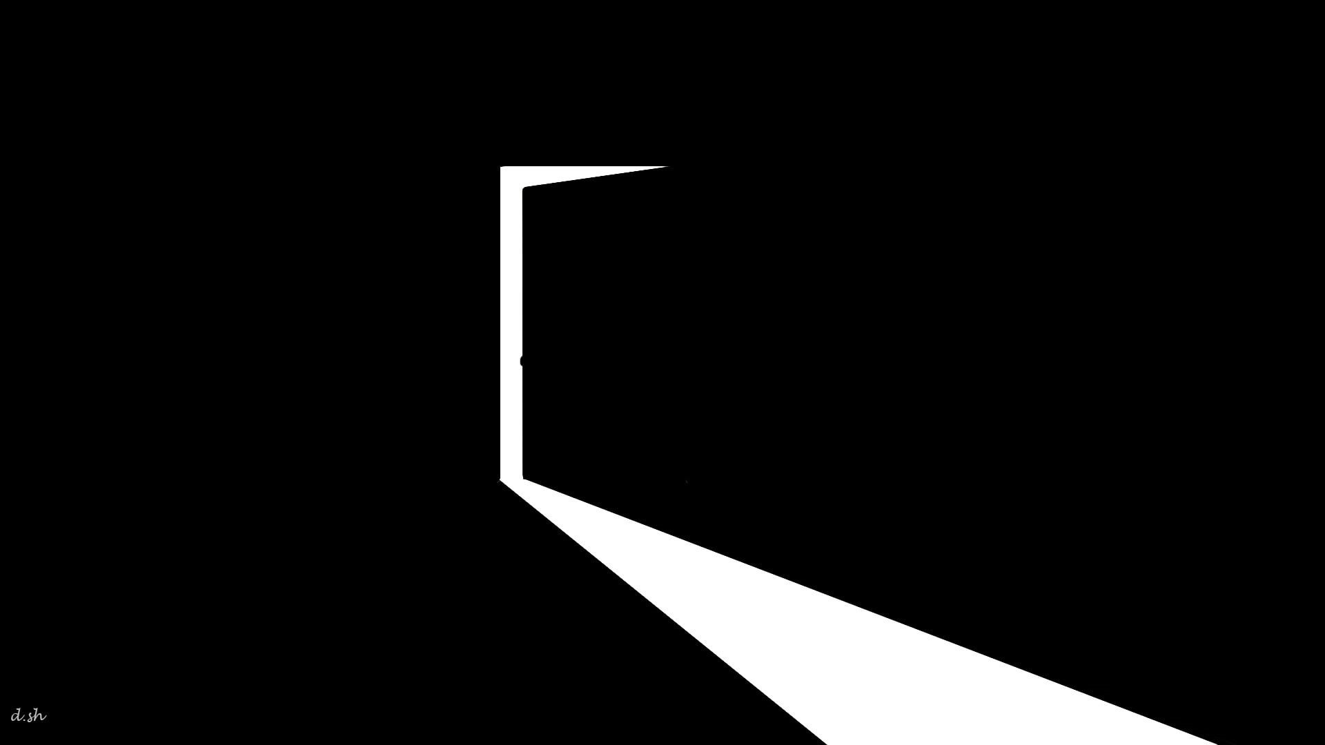 built structure, silhouette, indoors, minimalism, 1080P, dark, domestic room, door, black background, blank, night, low angle view, illustration, lighting equipment, HD Wallpaper