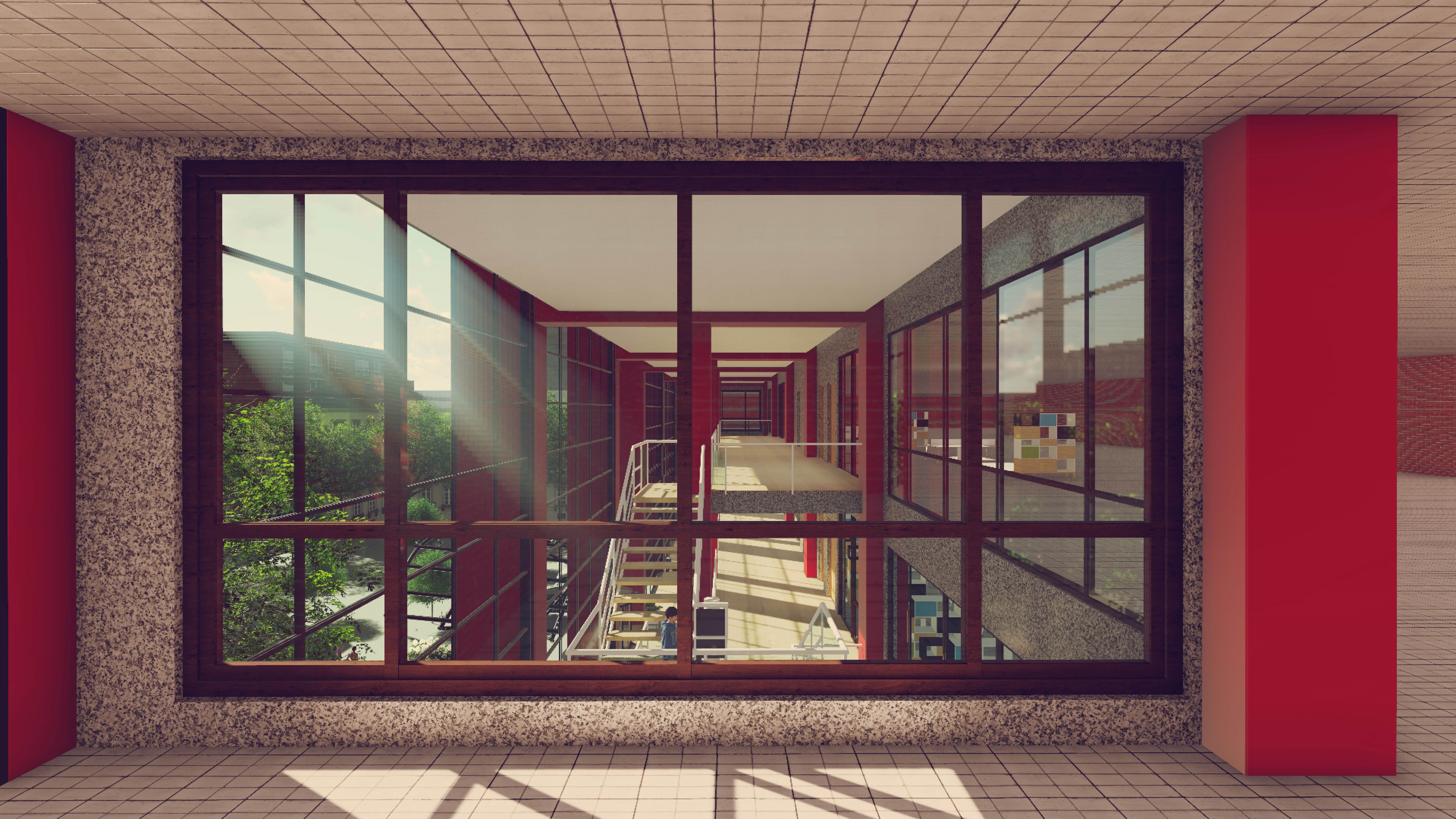 home, wall, metal, photo, 8K, architectural column, no people, stairs, transparent, indoors, glass, windows, security, built structure, room, building, HD Wallpaper