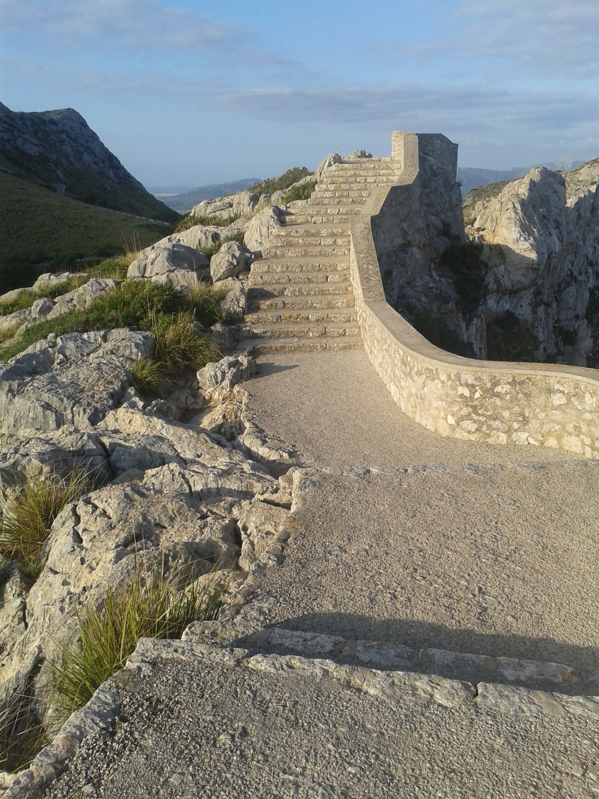 scenics - nature, high angle view, ancient civilization, environment, mallorca, stairs, tranquility, built structure, no people, sky, tranquil scene, nature, Phone HD Wallpaper