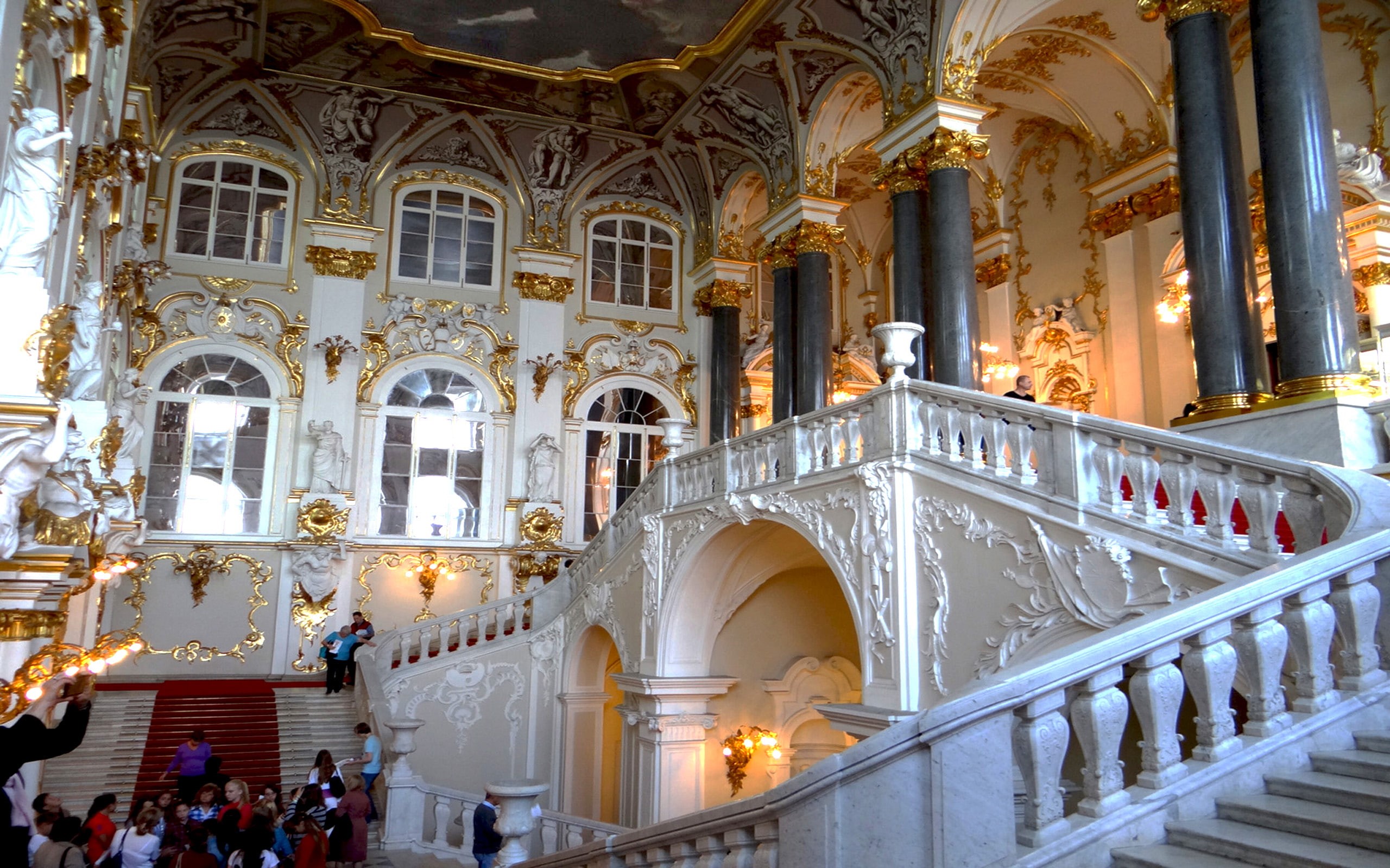 stairs, hermitage, museum, 2K, petersburg, inside, st, HD Wallpaper