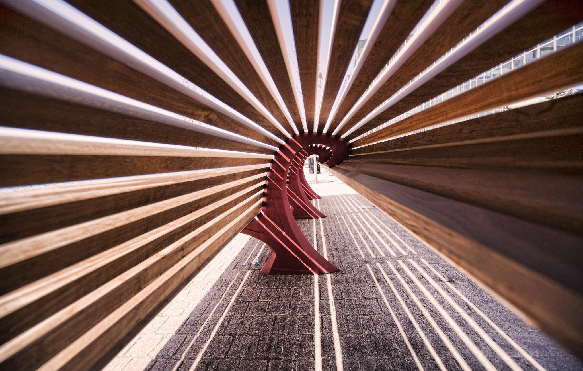 women, 1080P, wood - material, worms eye view, casual clothing, architecture, walking, lifestyles, young adult, standing, leisure activity, pattern, indoors, HD Wallpaper