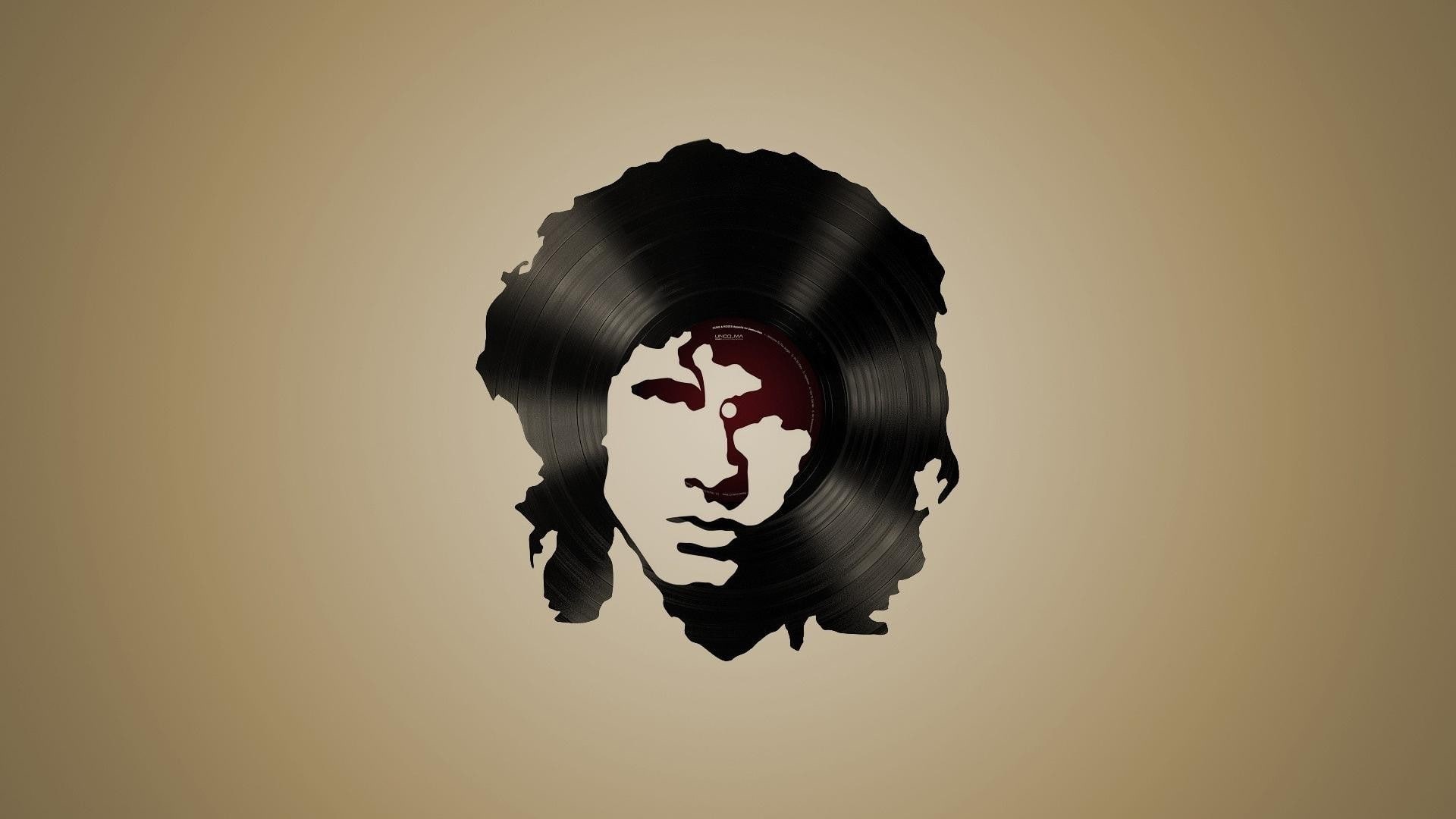 lifestyles, creativity, indoors, The Doors, studio shot, shape, young adult, headshot, men, vinyl, one person, portrait, minimalism, gray background, 1080P, HD Wallpaper