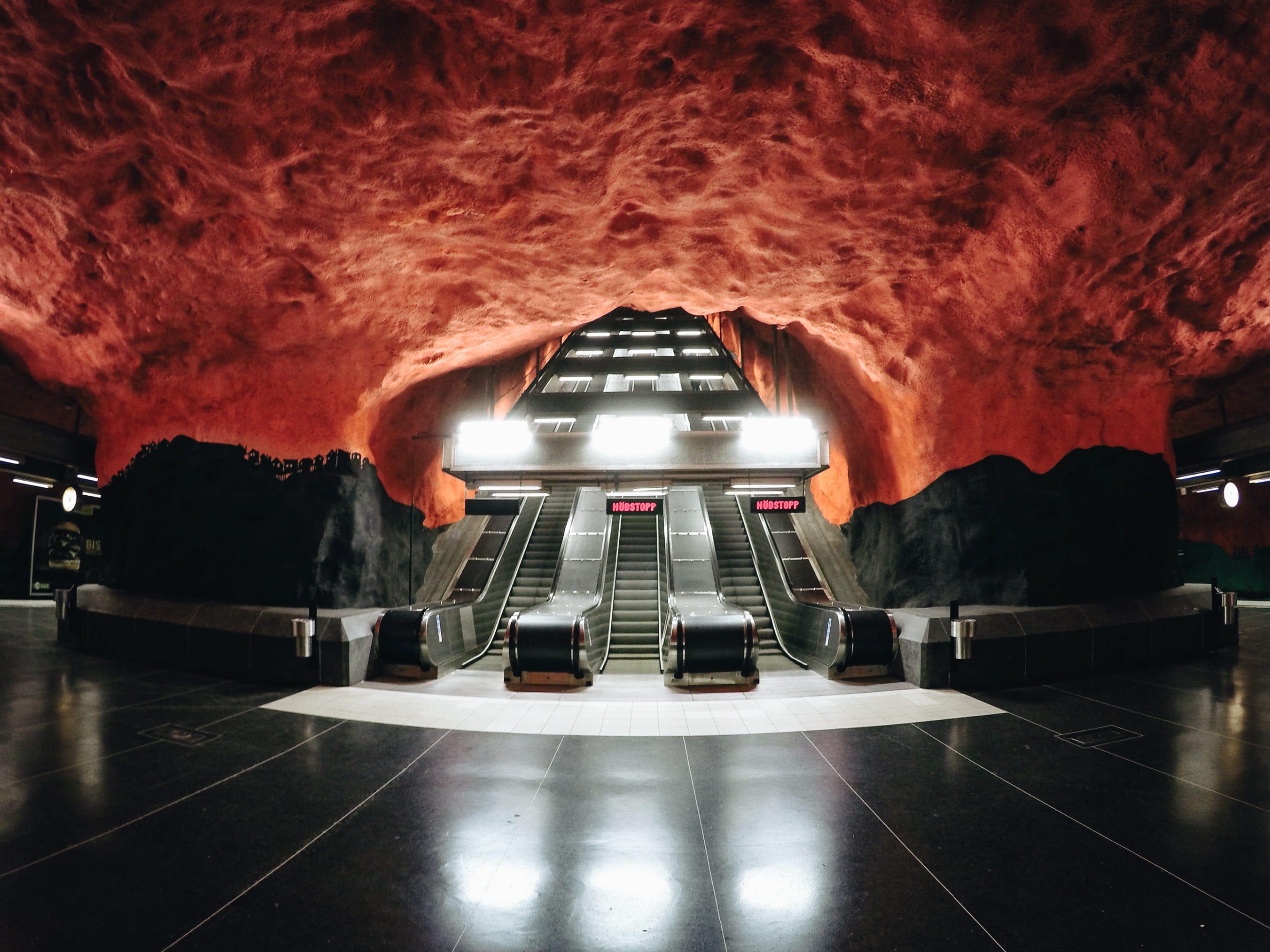 2K, ceiling, tube, built structure, tunnel, public transportation, indoors, the way forward, lighting equipment, empty, absence, subway, technology, fisheye, HD Wallpaper