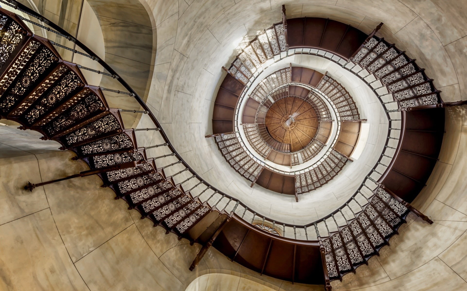 Walls, 1080P, Stairs, Spiral, HD Wallpaper