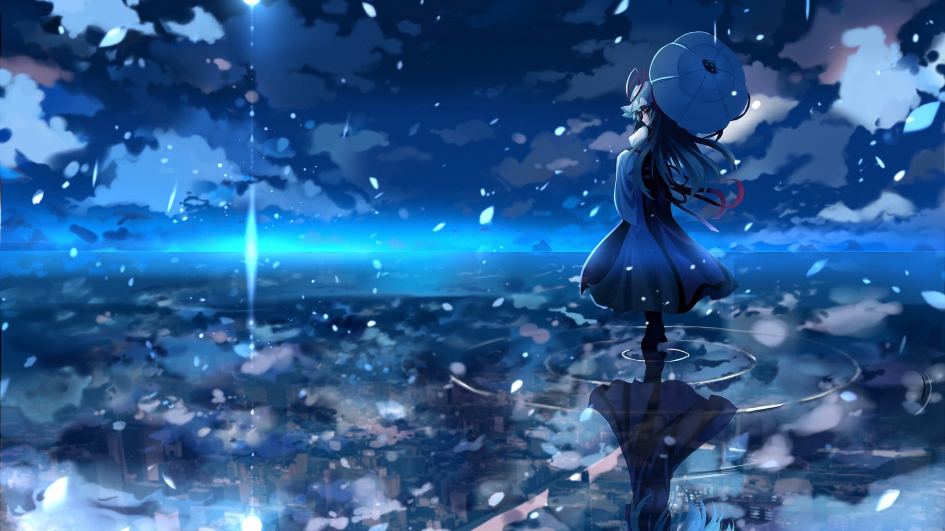 standing, 1080P, arts culture and entertainment, women, anime girls, indoors, transparent, illuminated, adult, technology, digital composite, crowd, digital, HD Wallpaper