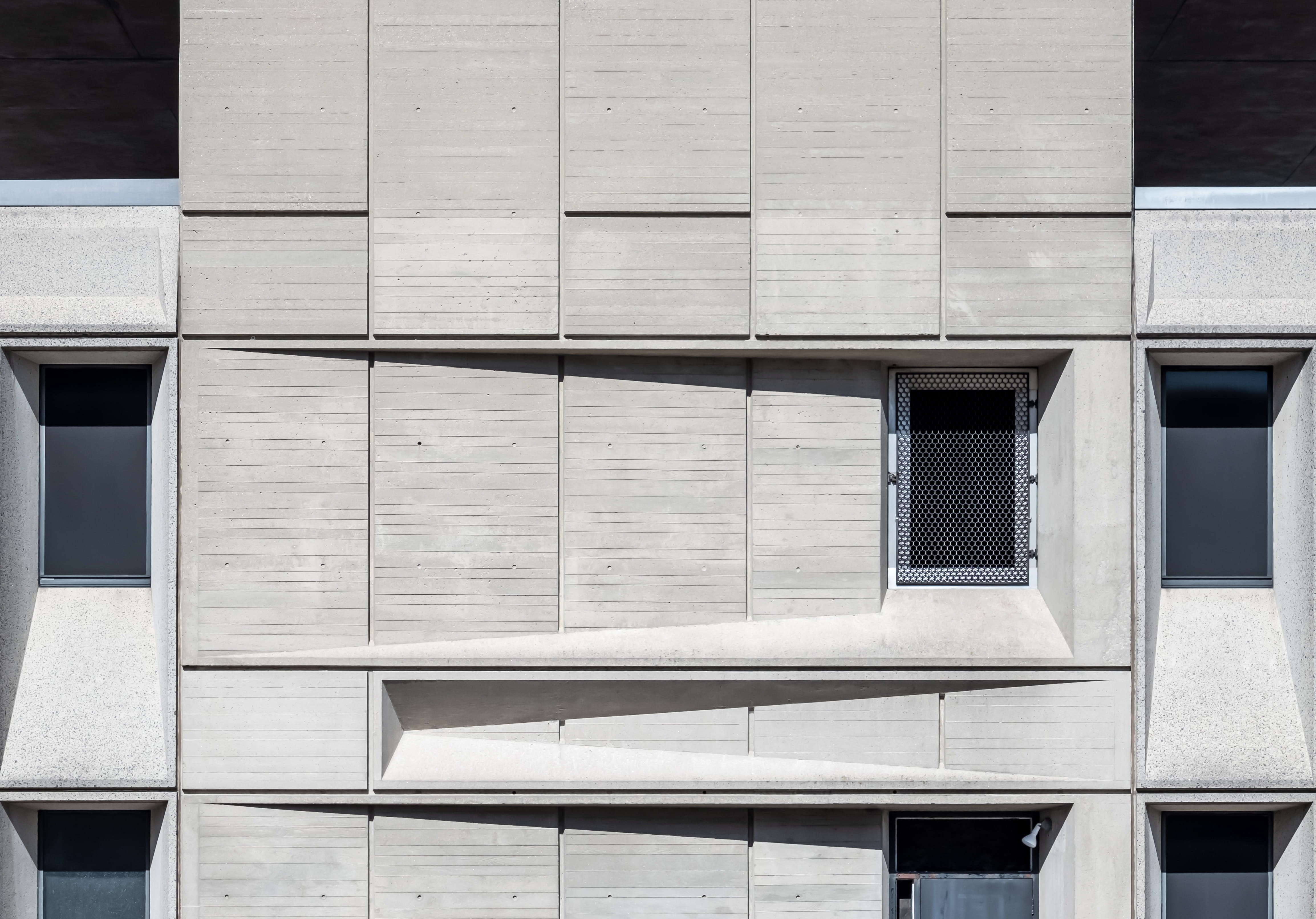 shape, usa, pattern, concrete, glass - material, outdoors, home decor, window shade, shutter, geometric shape, 4K, new haven, gray, pirelli tire building, HD Wallpaper