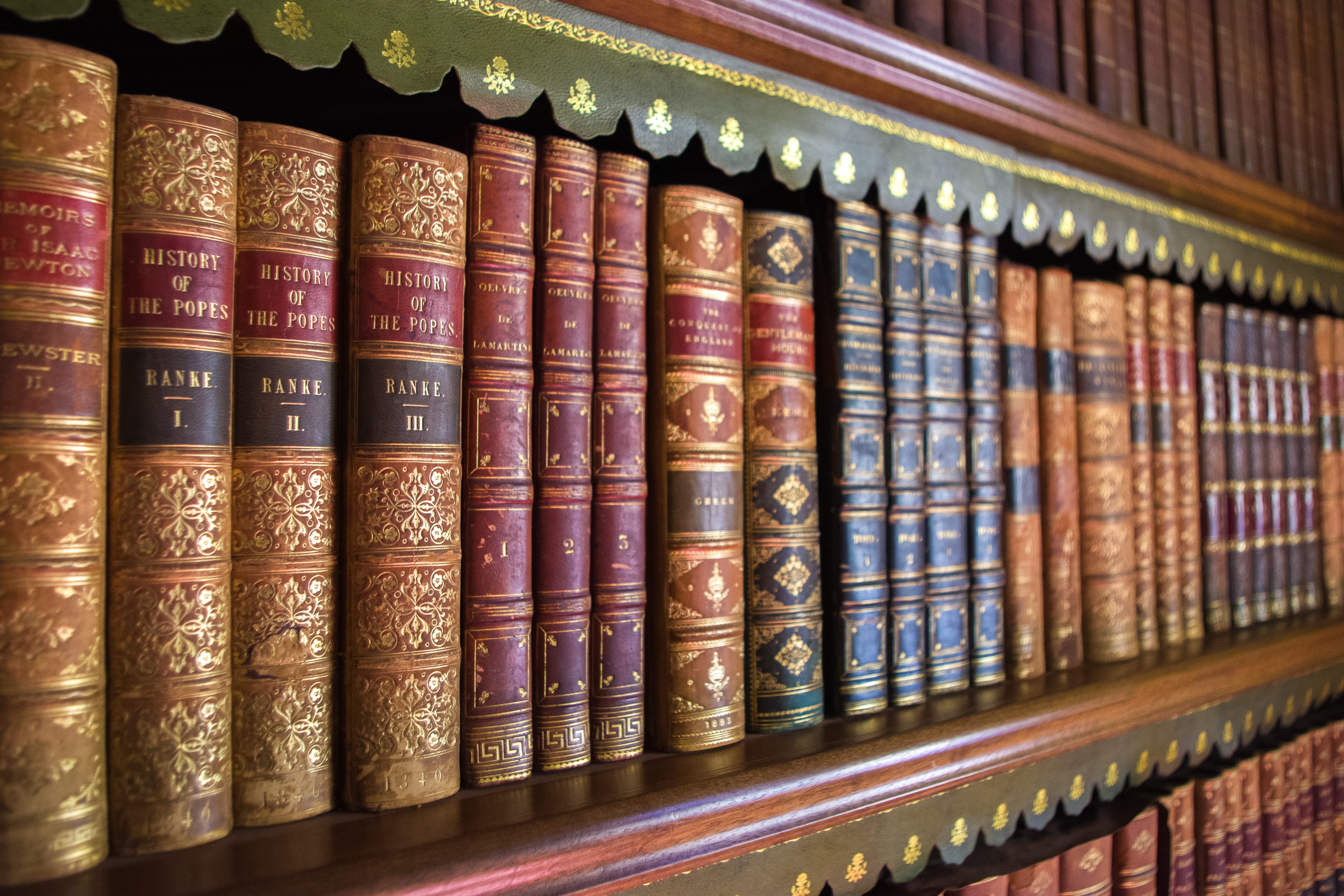 library, close-up, learning, knowledge, university, books, studying, 5K, side by side, indoors, antique, multi colored, literature, wisdom, education, HD Wallpaper