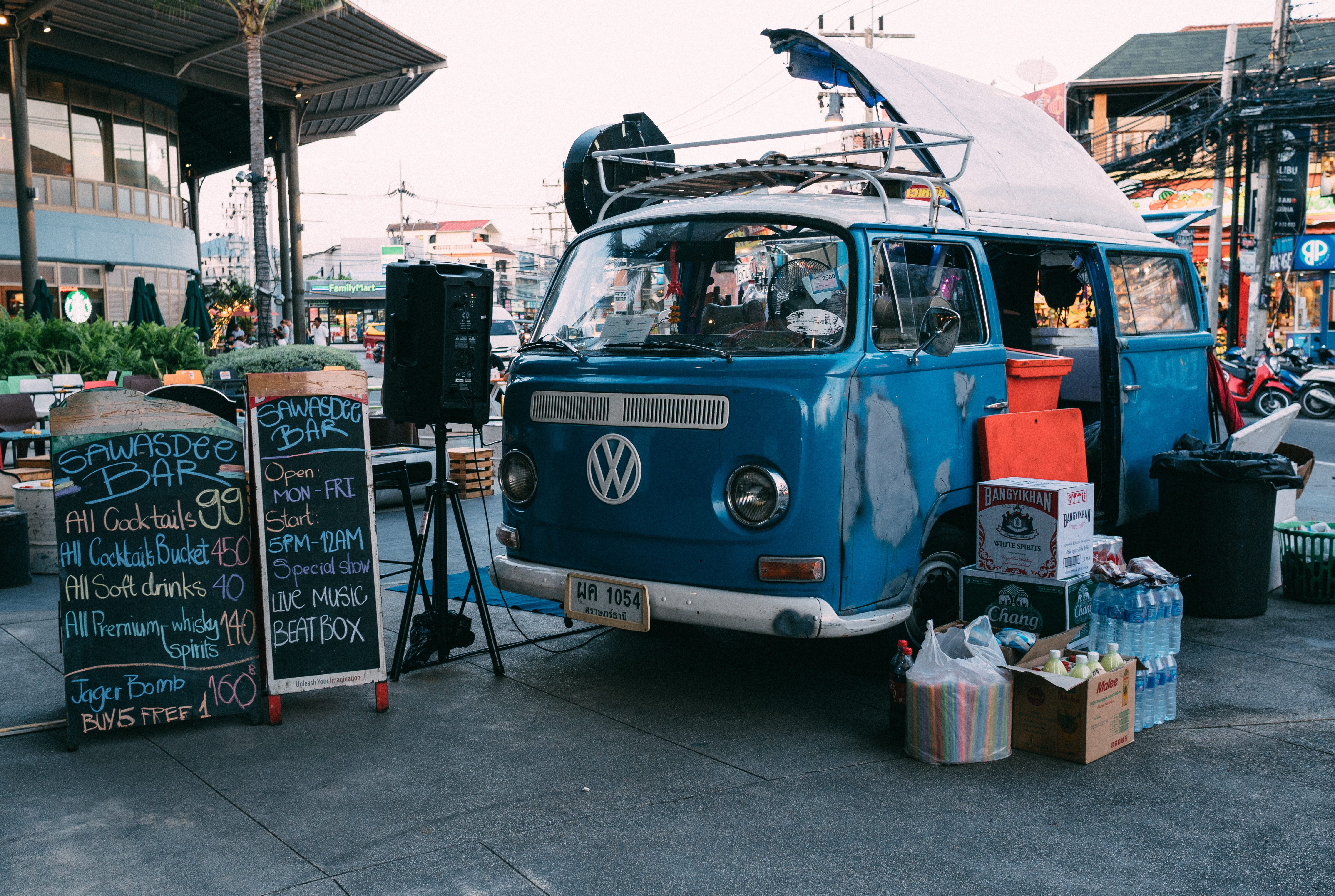 engine, caravan, retail, volkswagen, motor vehicle, architecture, mode of transportation, day, sky, machine, ko samui, van, vehicle, kiosk, land vehicle, HD Wallpaper