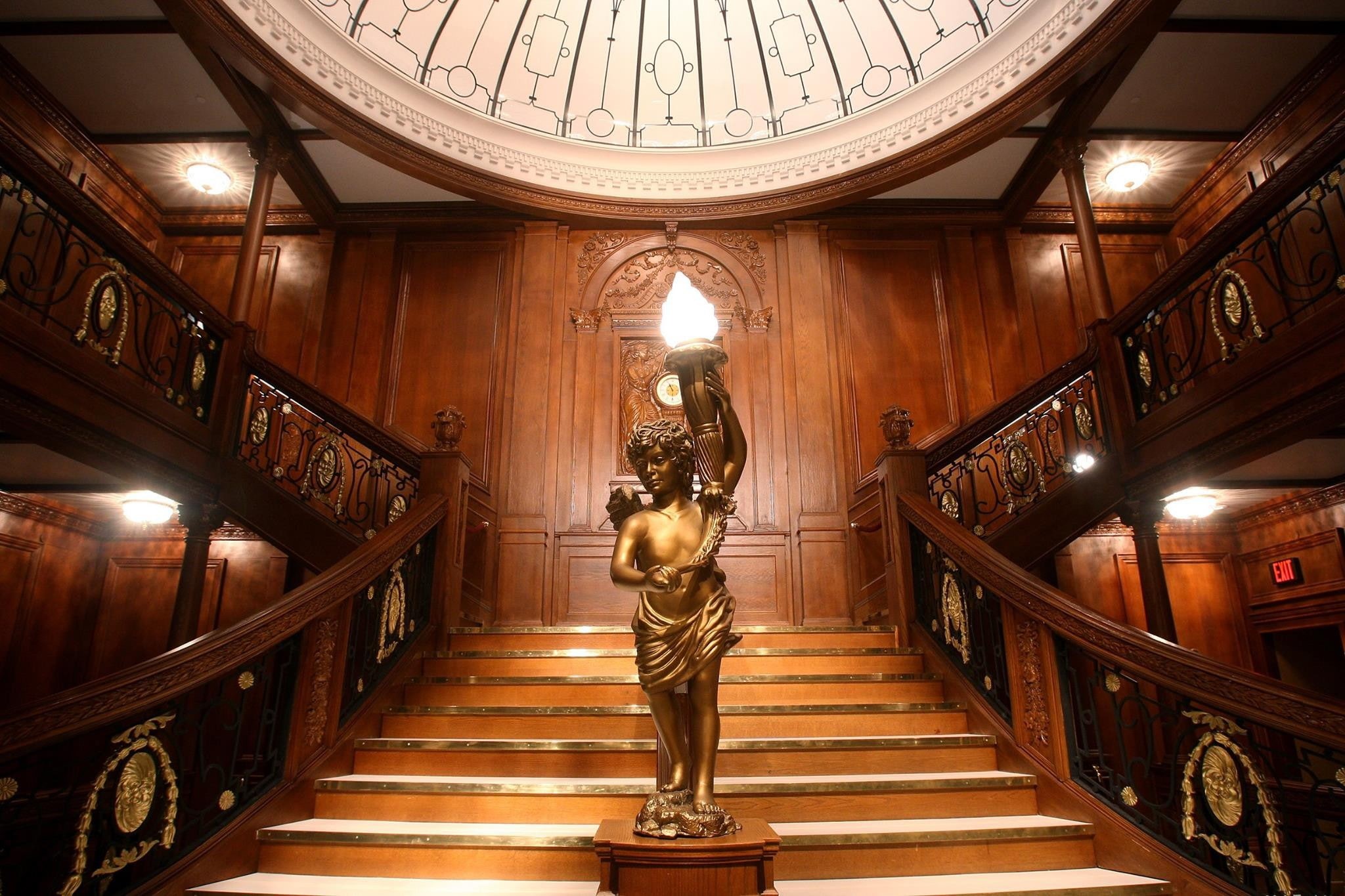 no people, steps and staircases, human representation, representation, religion, ship, gold colored, statue, staircase, art and craft, interior, belief, HD Wallpaper