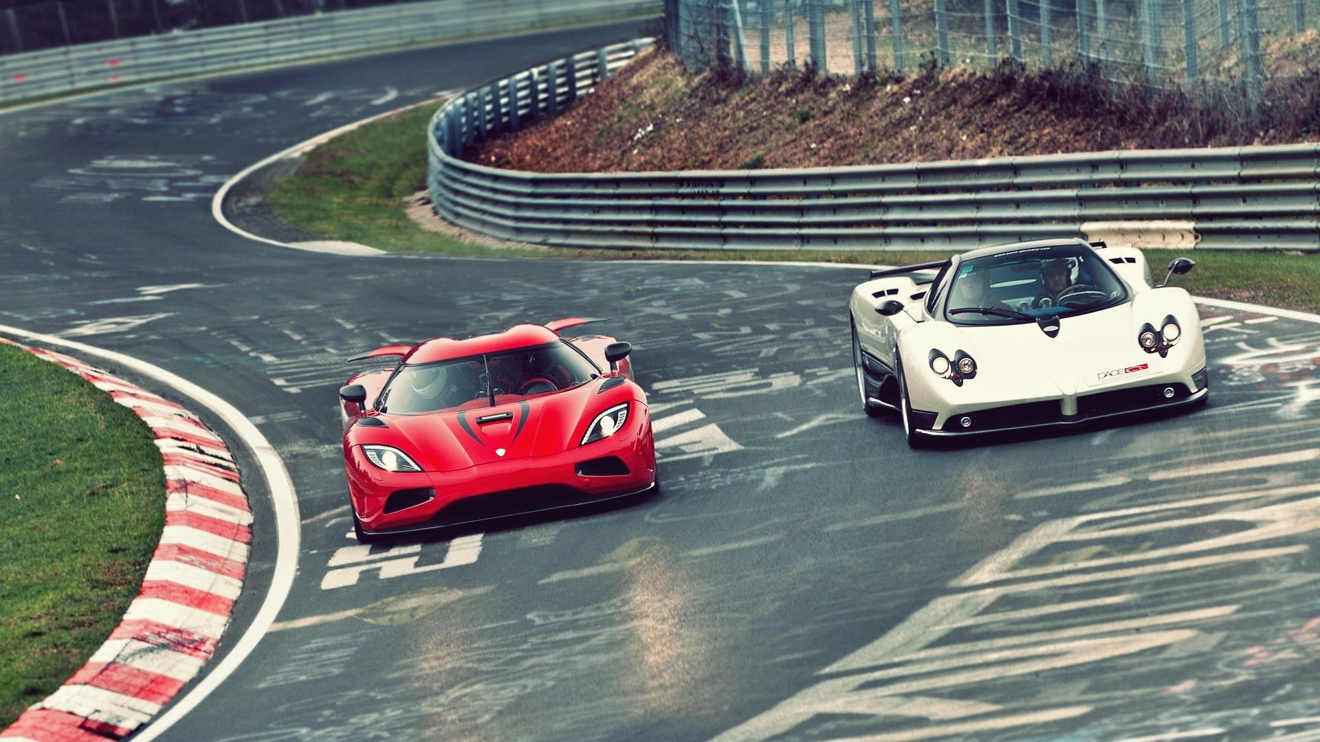 track, agera, hd, koenigsegg, 1080P, race, pagani, zonda, cars, nurburgring, HD Wallpaper