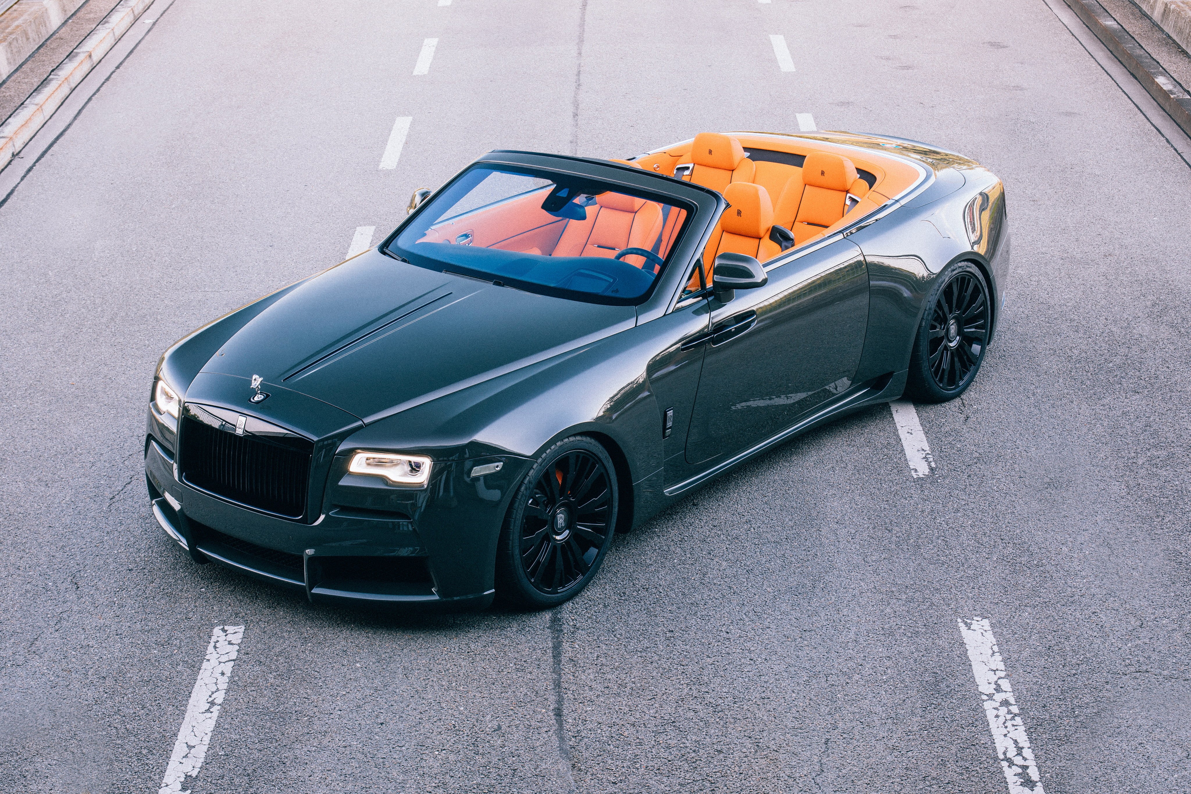 land vehicle, city street, high angle view, motor vehicle, cars, symbol, wheel, outdoors, day, rolls royce dawn overdose, street, 4k, mode of transportation, HD Wallpaper