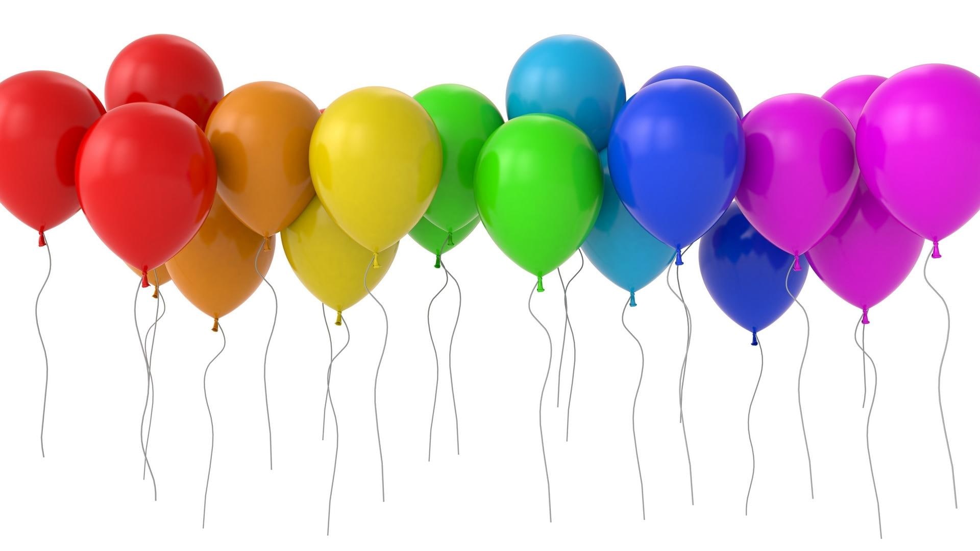 colorful, birthday, love, balloon, 1080P, happy, HD Wallpaper