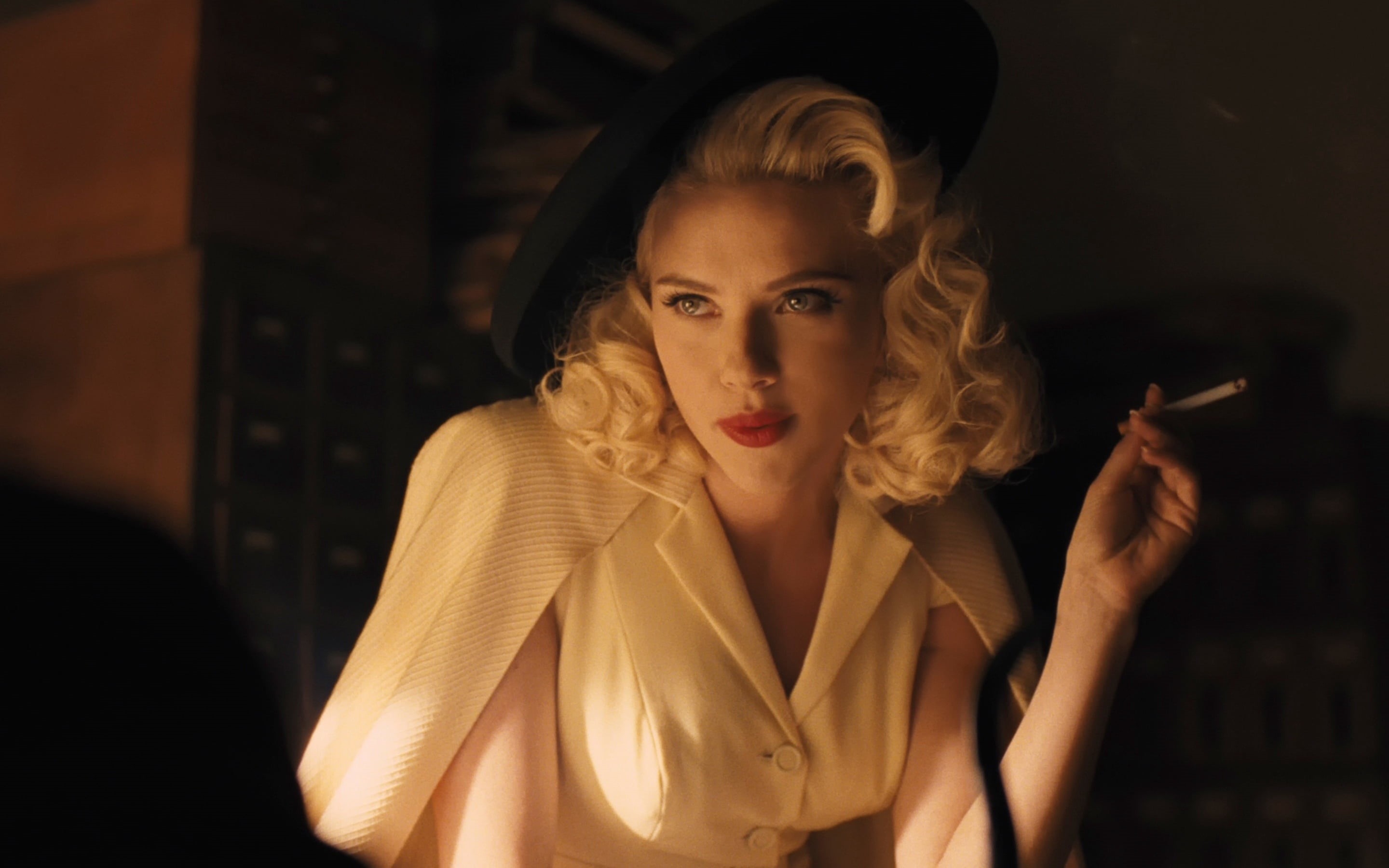 scarlett, johansson, caesar, hail, front view, adult, Female celebrities, clothing, 2016, 2K, hollywood, women, hairstyle, young adult, indoors, blond hair, HD Wallpaper