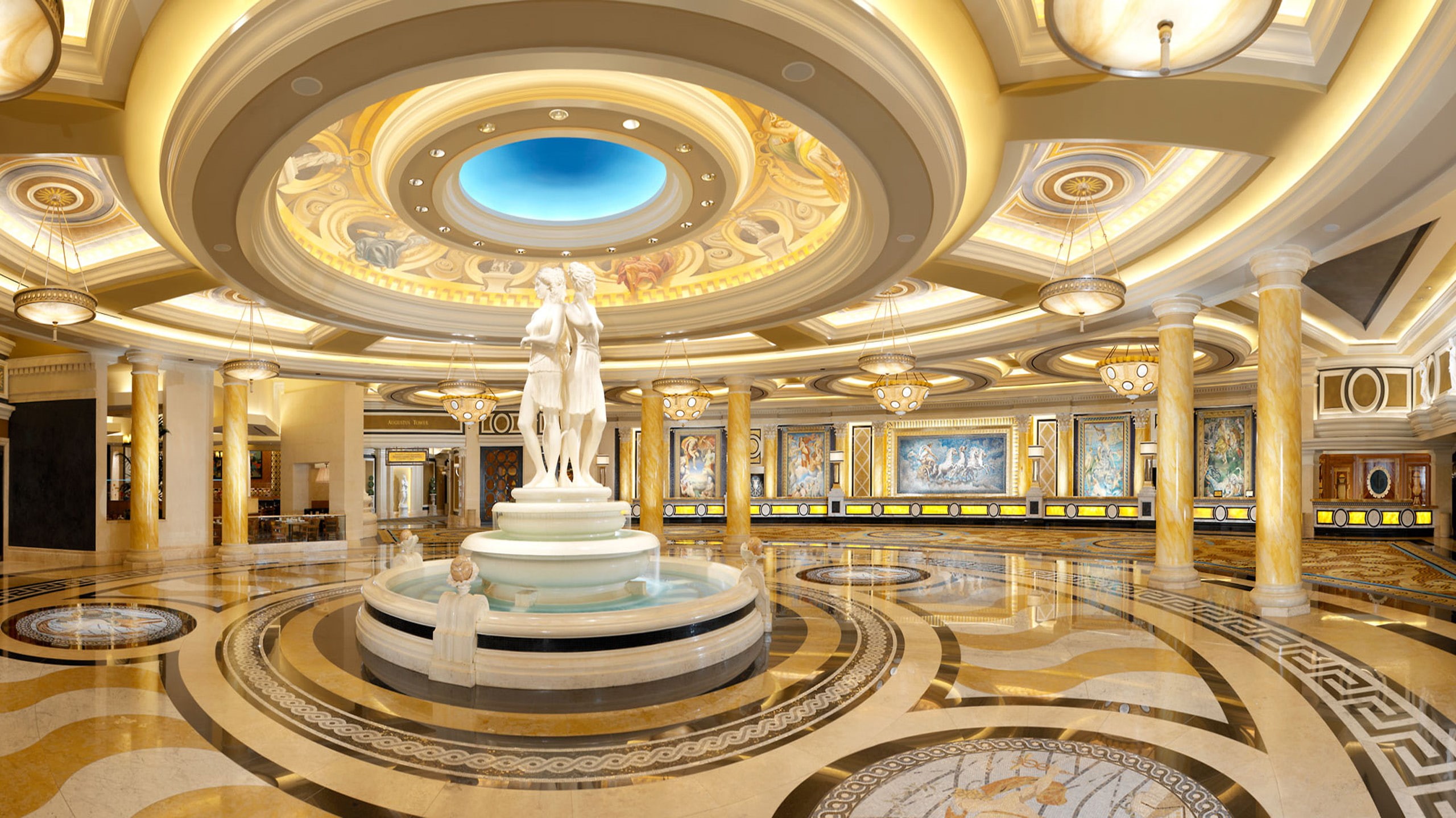2K, paintings, desktop, indoor, mosaic, palace, widescreen, caesars, sculpture, interior, HD Wallpaper