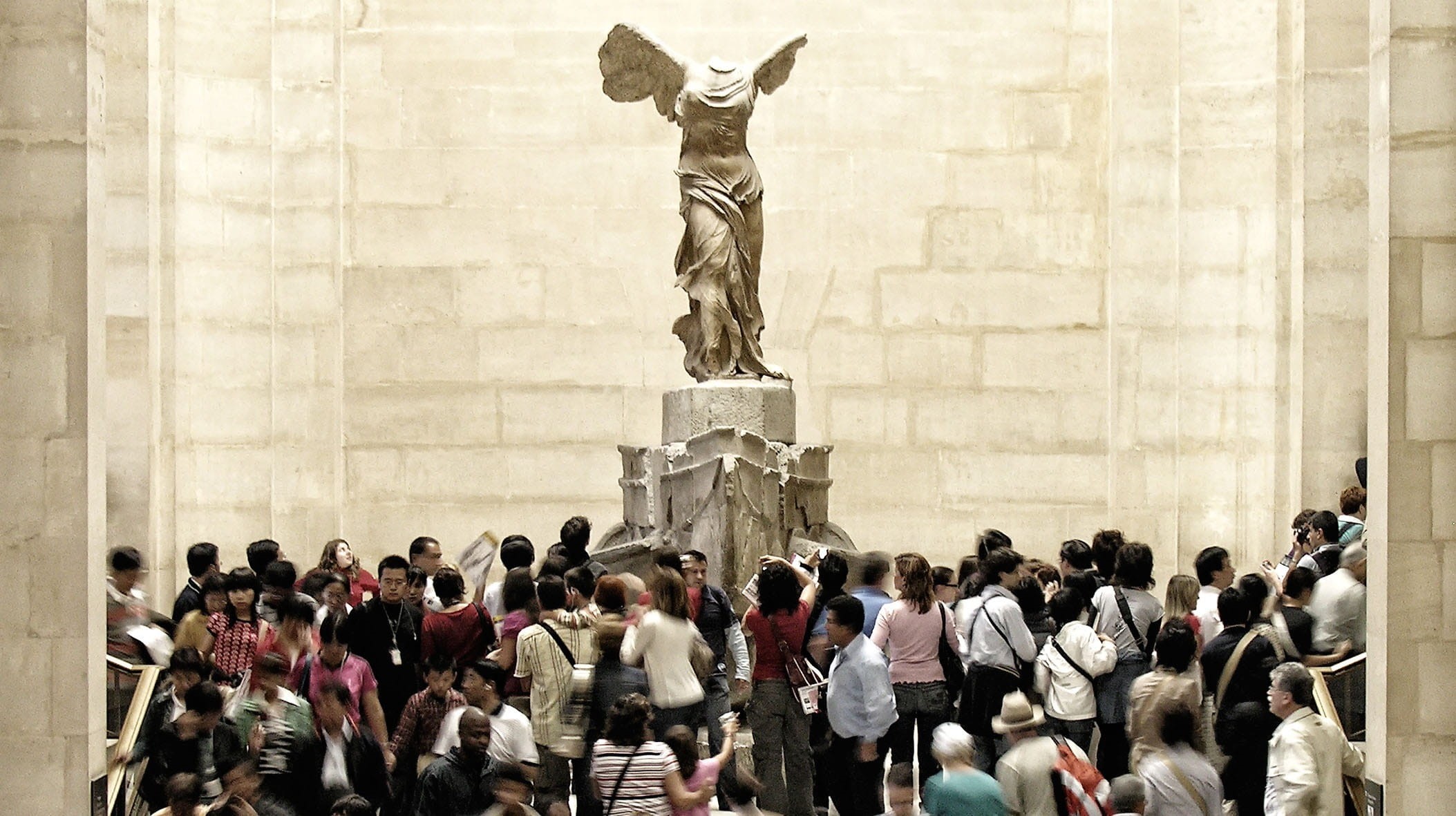 crowd, day, France, group, religion, monument, architecture, building exterior, built structure, sculpture, Museum, human representation, gray, group of people, HD Wallpaper