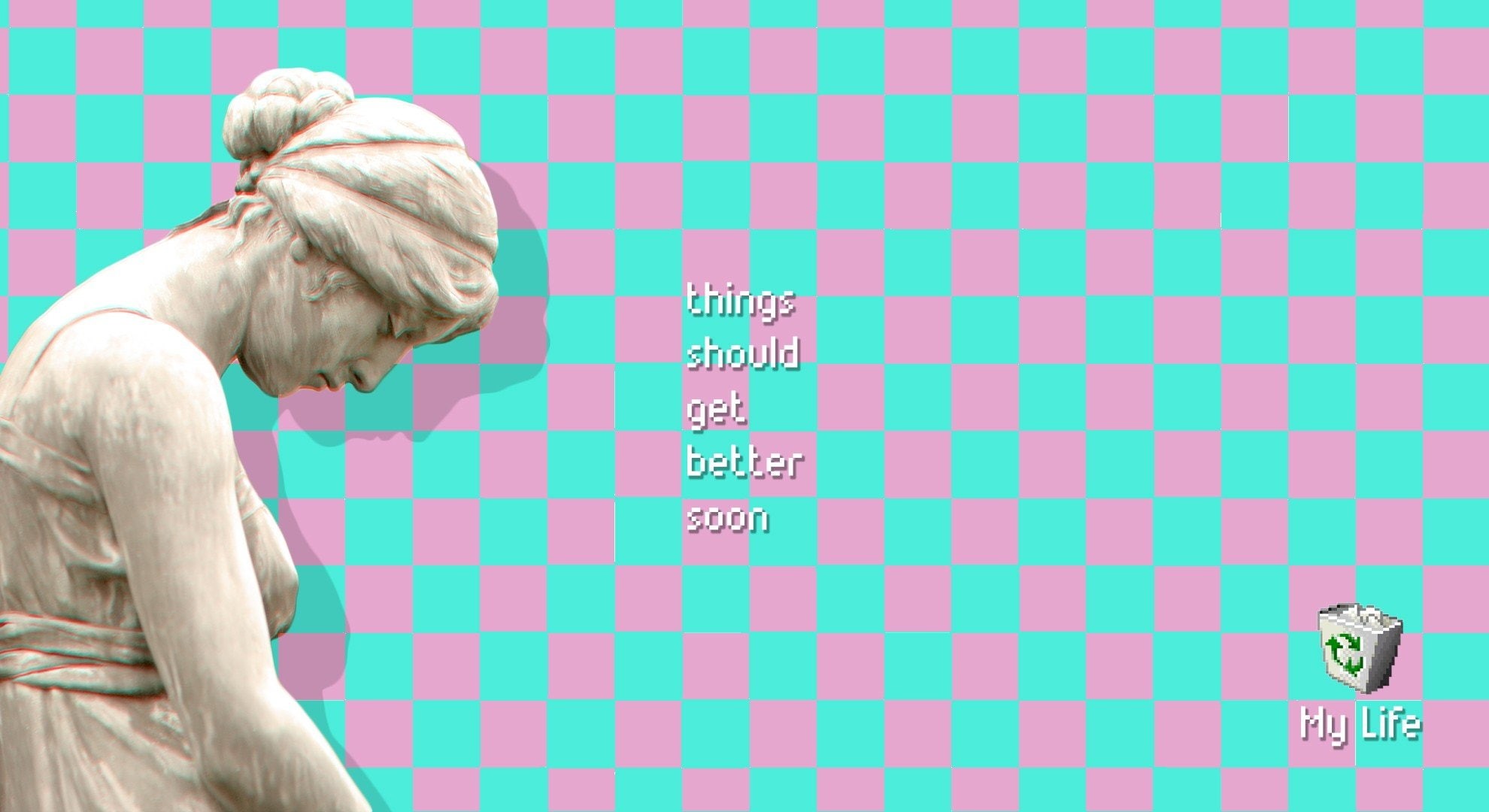 text, blond hair, wall - building feature, close-up, men, wall, women, Depressing, pattern, indoors, representation, Retro computers, creativity, art and craft, HD Wallpaper