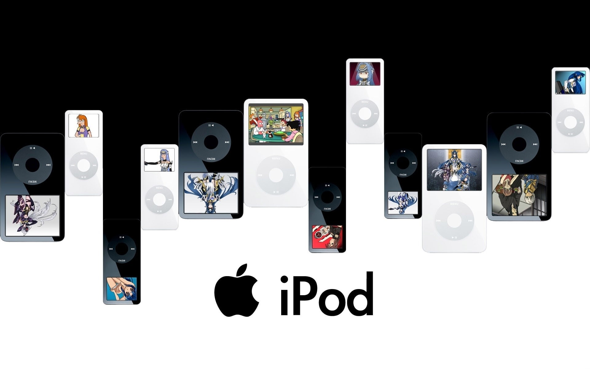 nano, classic, lot, variations, ipod, 1080P, HD Wallpaper
