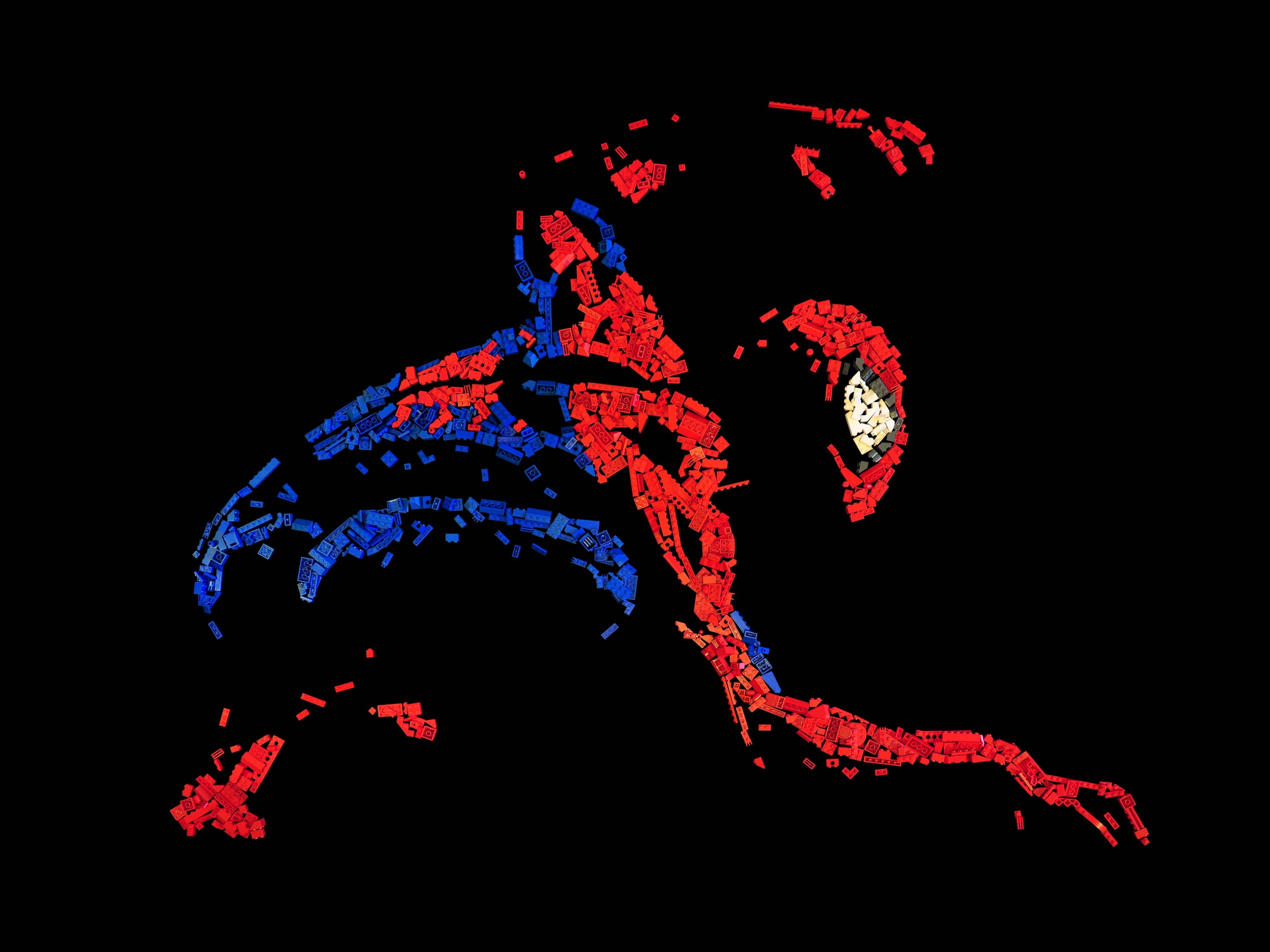 man, 2K, art, lego  spiderman, illustration, costume, spidey, superhero, spider, scatter, vector, backgrounds, Mosaic, Spider-Man, HD Wallpaper