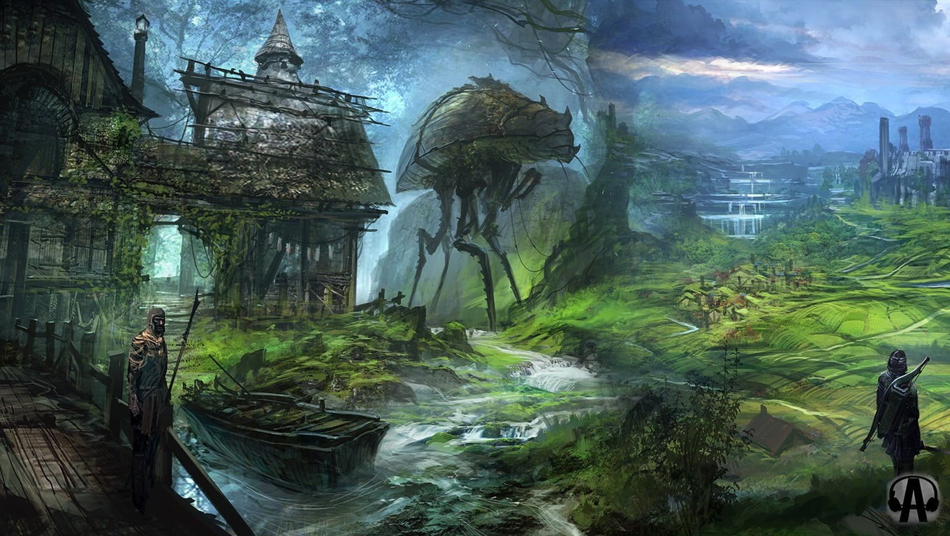 day, rock - object, water, tree, nature, game, solid, digital, travel, rock formation, built structure, architecture, beauty in nature, rock, The Elder Scrolls, HD Wallpaper