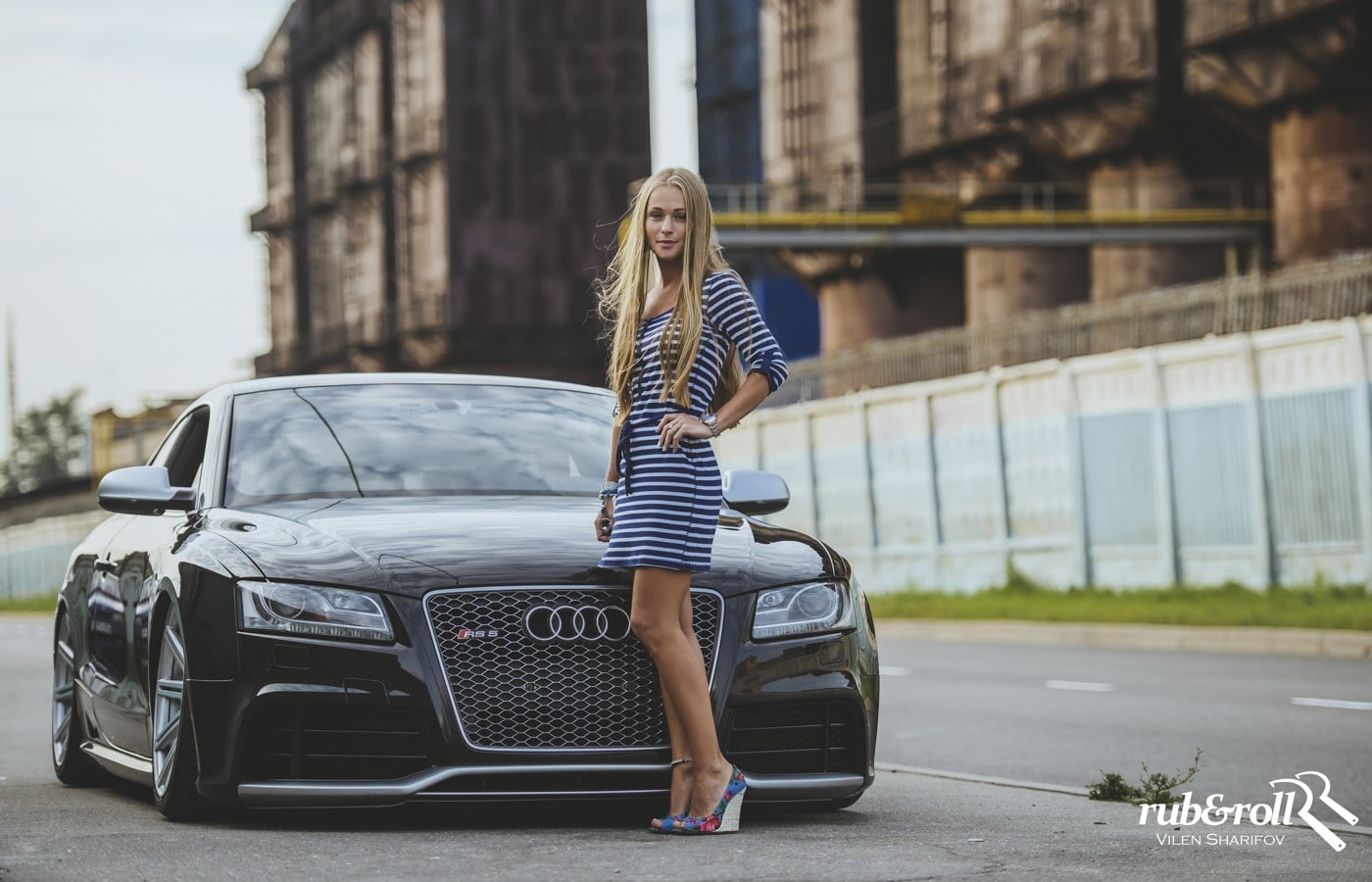 transportation, standing, young women, car, one person, fashion, beautiful woman, focus on foreground, hairstyle, women, outdoors, motor vehicle, striped, HD Wallpaper