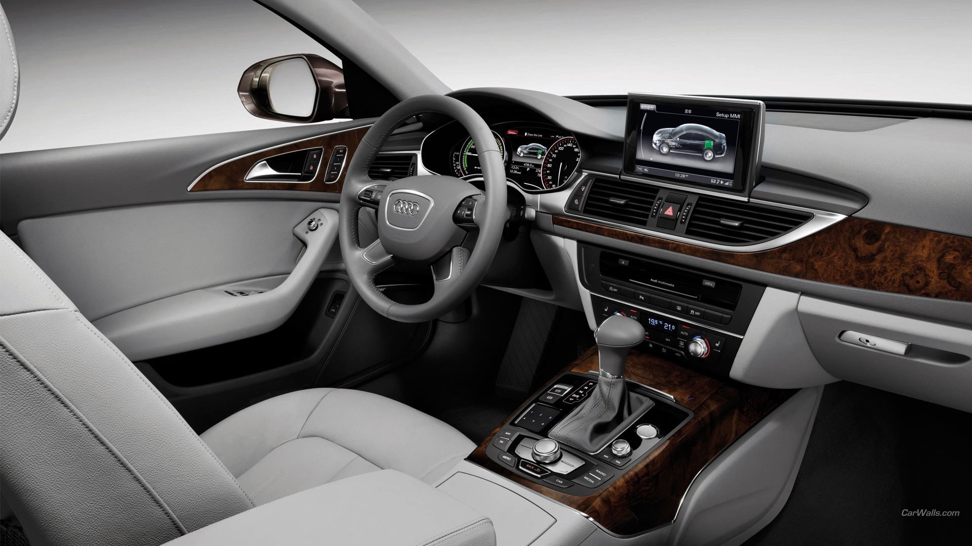 car, 1080P, car interior, Audi A6, vehicle, HD Wallpaper