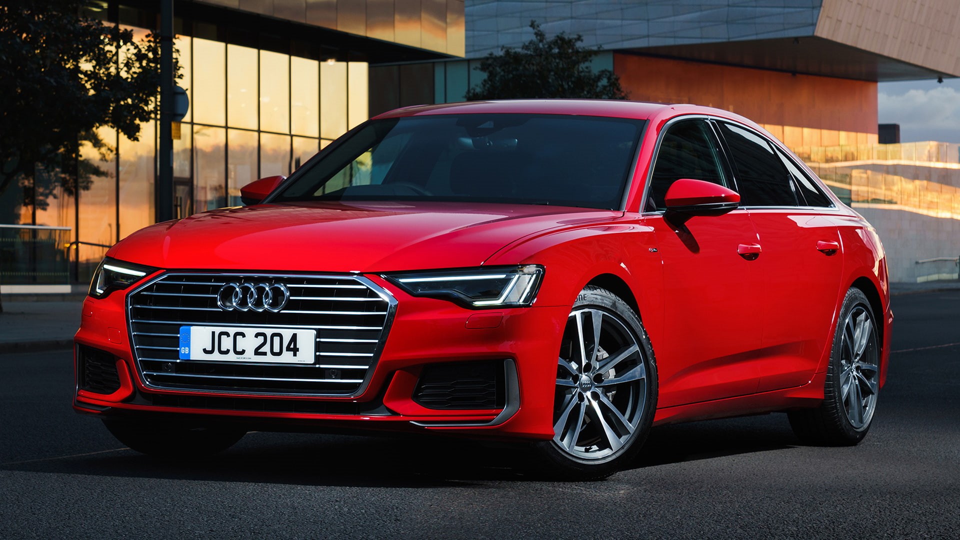 Red Car, Audi A6 S Line, Audi, Sedan, Car, 1080P, Luxury Car, HD Wallpaper