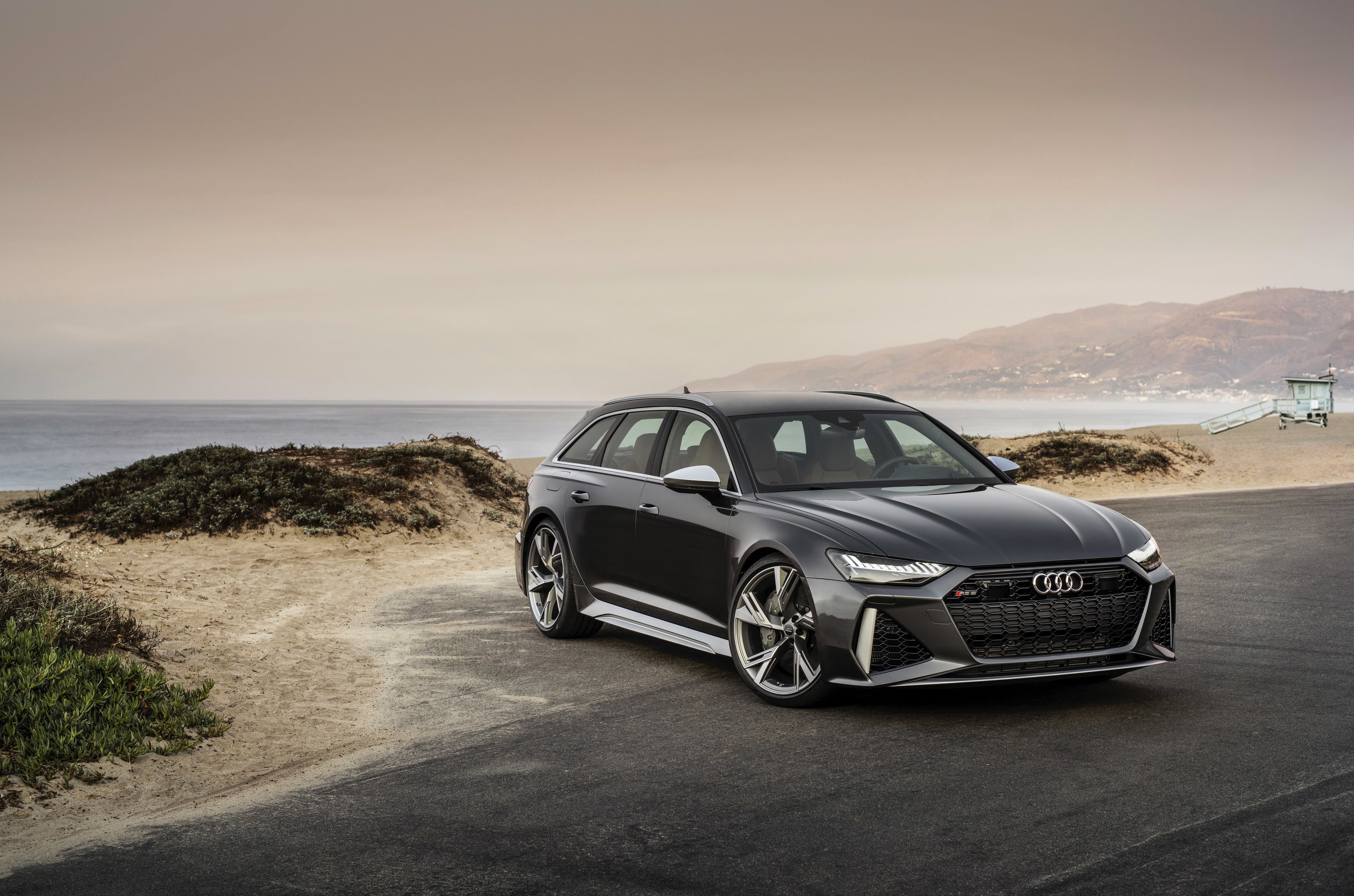 Luxury Car, Vehicle, Audi, Car, Audi RS6 Avant, Silver Car, 4K, HD Wallpaper