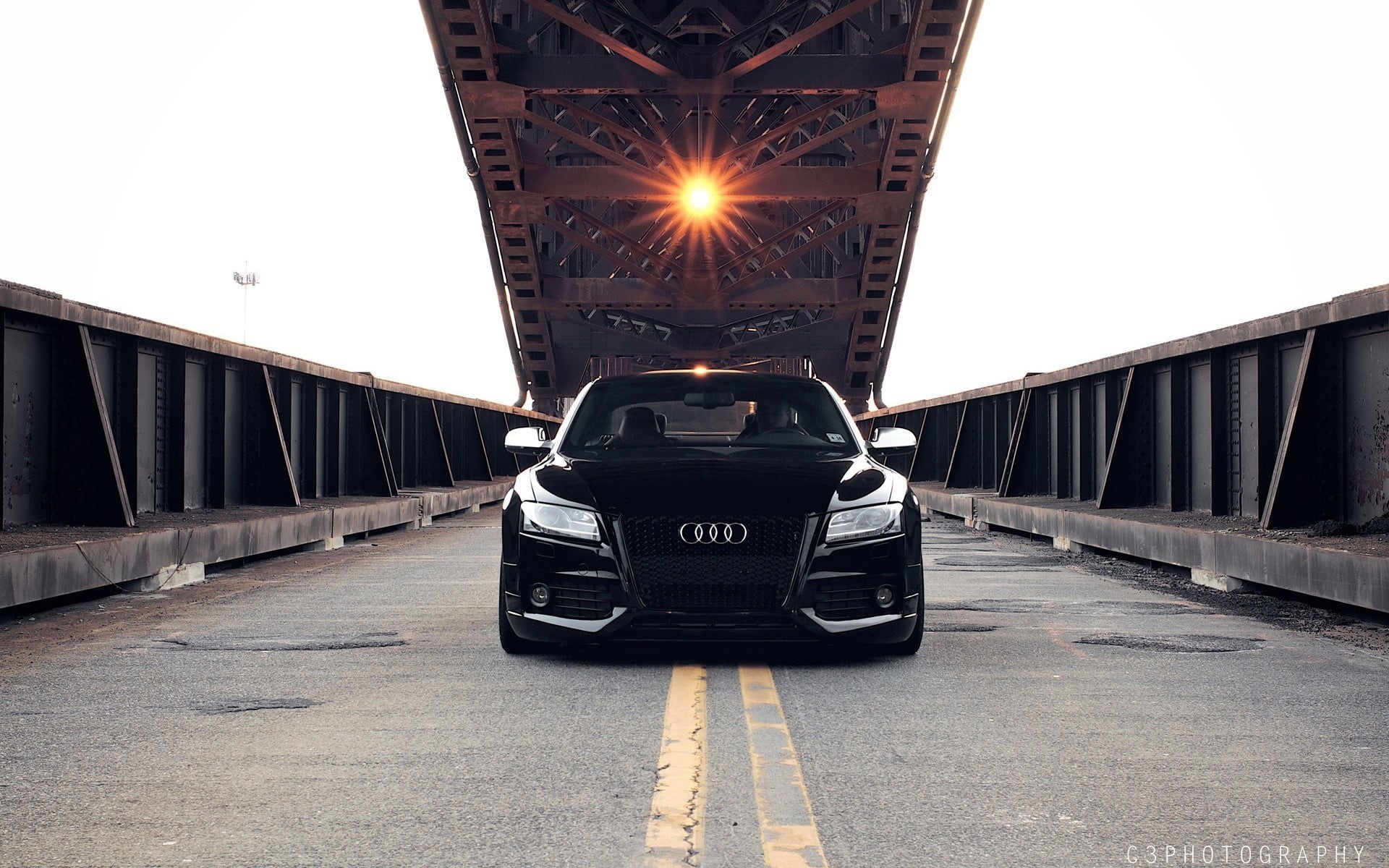transportation, the way forward, bridge, illuminated, land vehicle, street, bridge - man made structure, black, lighting equipment, motor vehicle, sky, HD Wallpaper