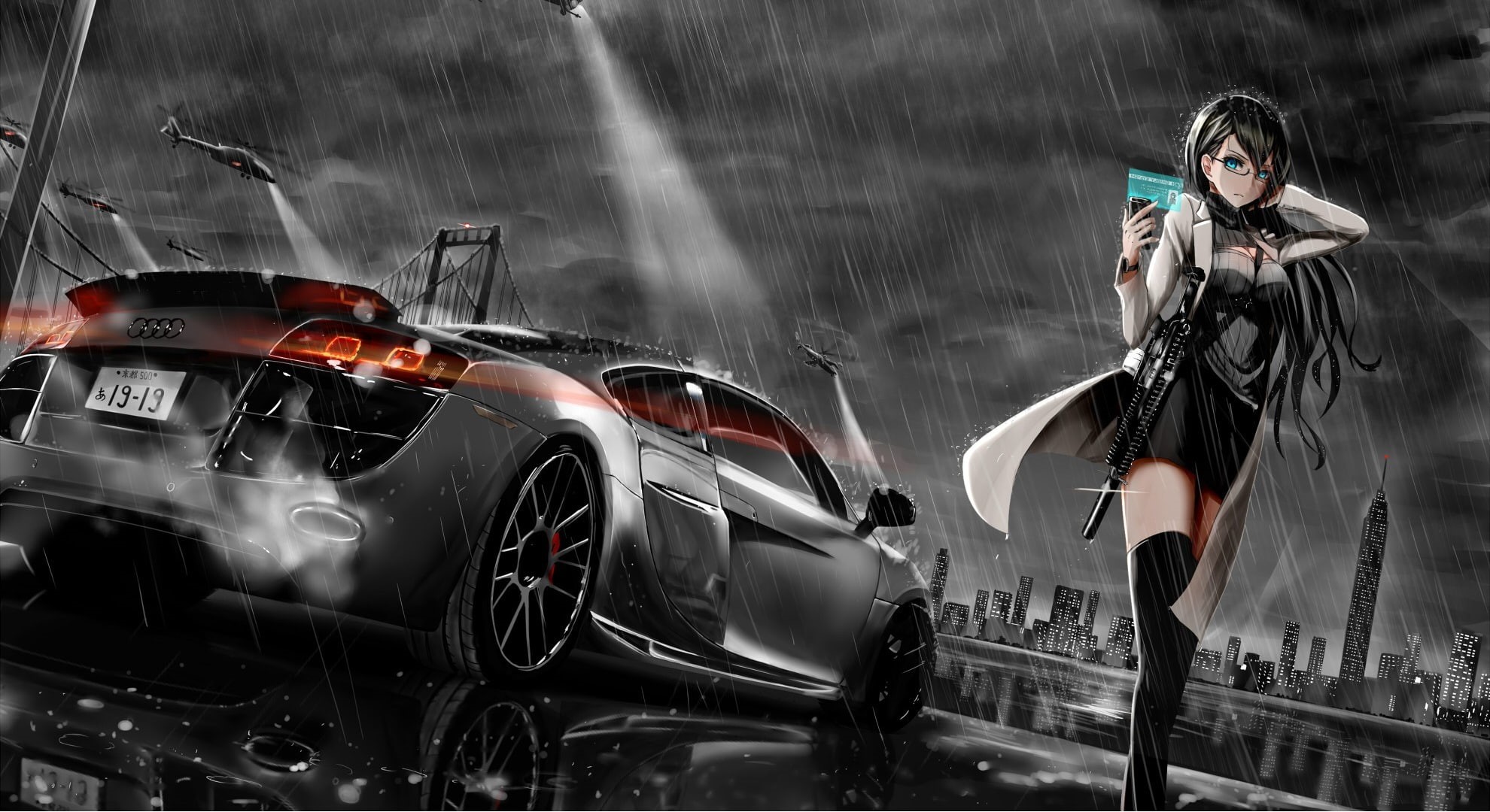 1080P, car, dutch tilt, Audi R8, Audi R8 Type 42, Audi R8 V10, HD Wallpaper