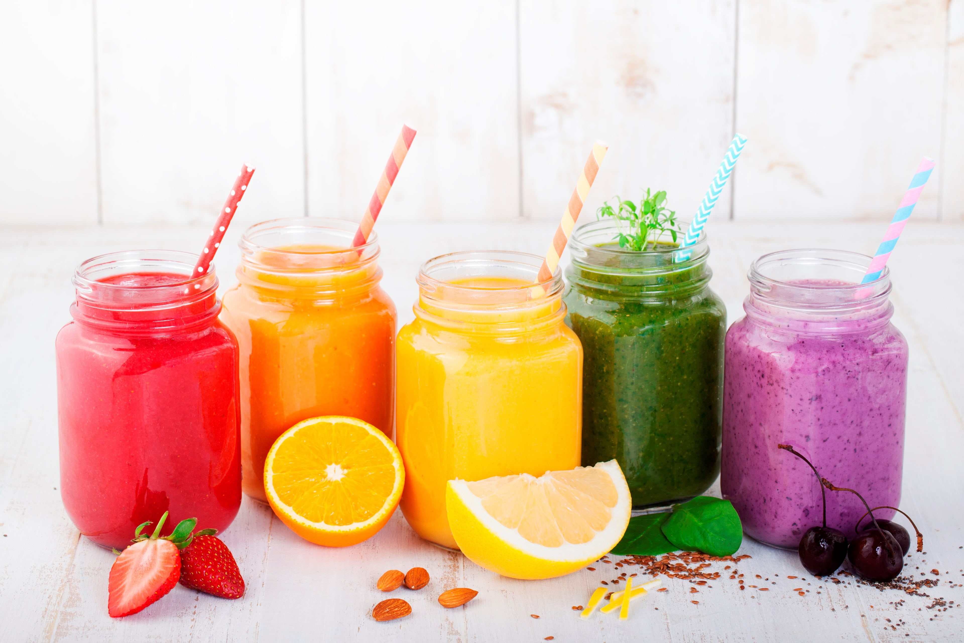 herb, fruit, berry fruit, citrus fruit, glass, food and drink, drinking straw, no people, smoothie 4k free hd, container, mint leaf - culinary, HD Wallpaper