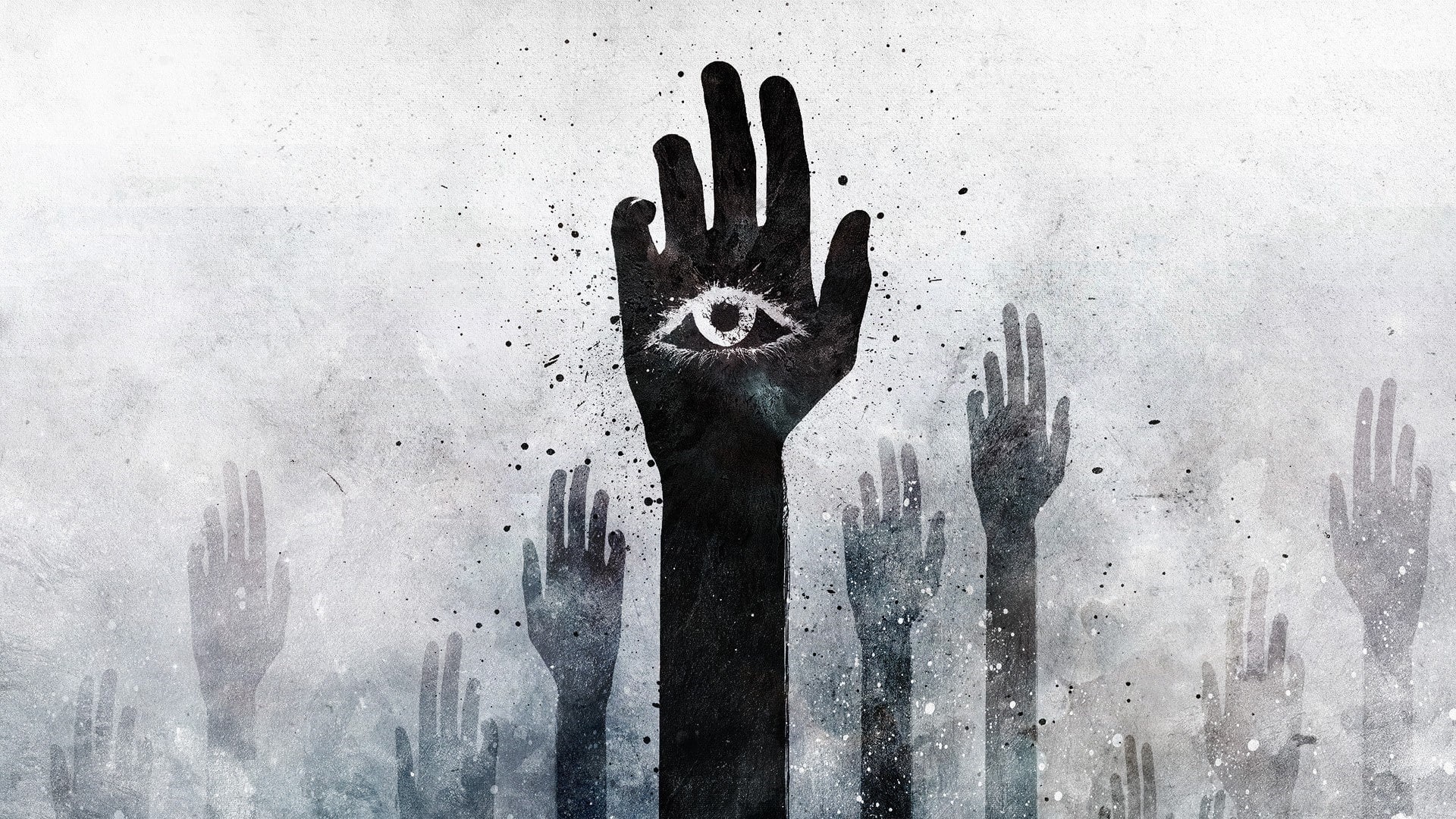 eyes, Alex Cherry, the all seeing eye, grunge, video games, artwork, abstract, hands, 1080P, fantasy art, HD Wallpaper